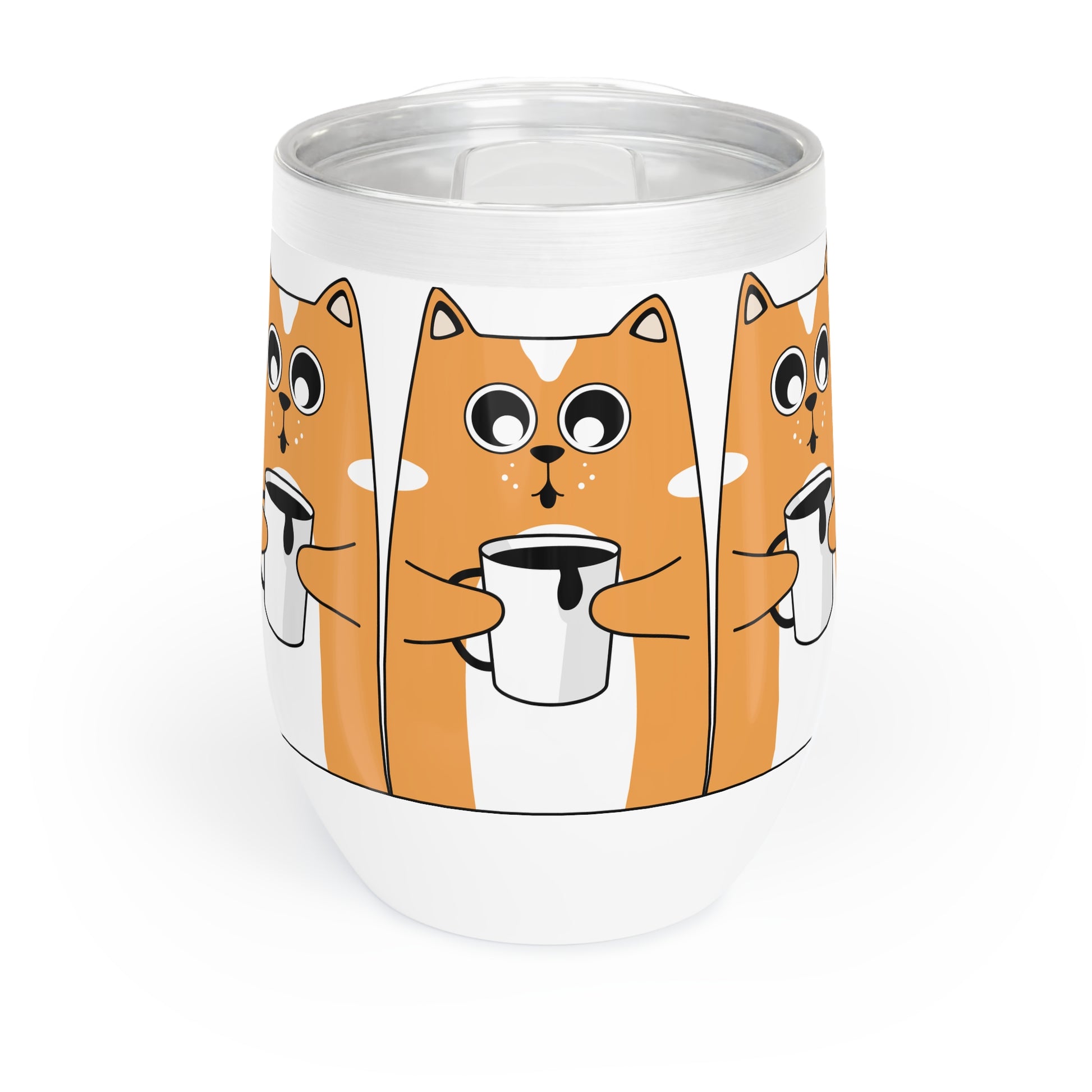 Cute Cat Wine Tumbler, Funny Cat Mug, Travel Tumbler, Gift for Cat Lovers, Chill Wine Glass, Pet Lover's Drinkware