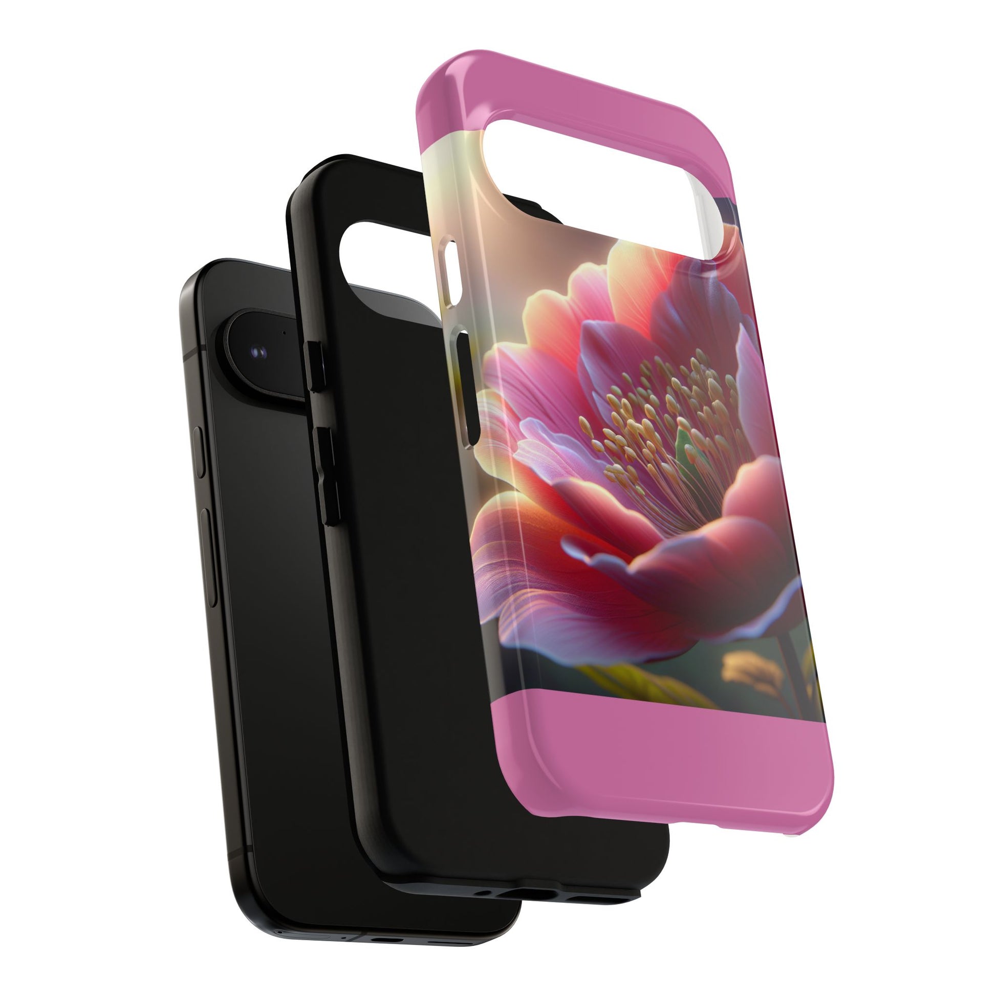 Pink Floral Phone Case, Tough Cases, Floral Design, Phone Accessory Gift, Nature Inspired, Trendy Tech Case