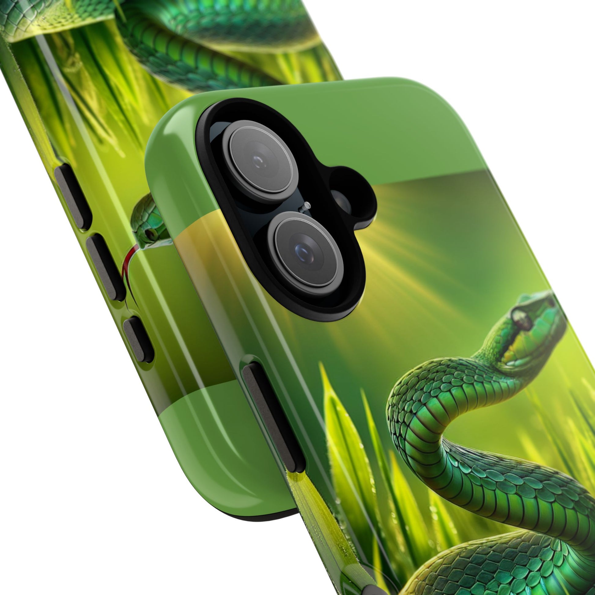 Green Snake Phone Case, Tough Cases, Wildlife Phone Cover, Nature Lover Gift, Eco-Friendly Accessory, Unique Phone Protection