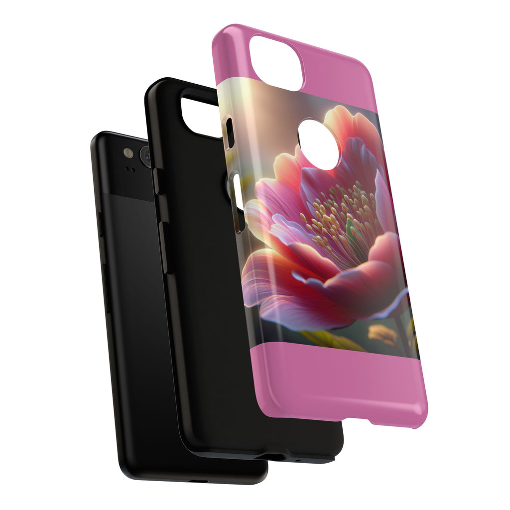 Pink Floral Phone Case, Tough Cases, Floral Design, Phone Accessory Gift, Nature Inspired, Trendy Tech Case