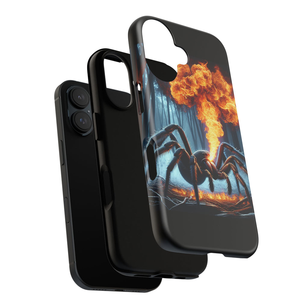 Tough Cases: Fire-Breathing Spider Phone Case, Unique Phone Cover, Halloween Gift, Geeky Accessories, Edgy Style