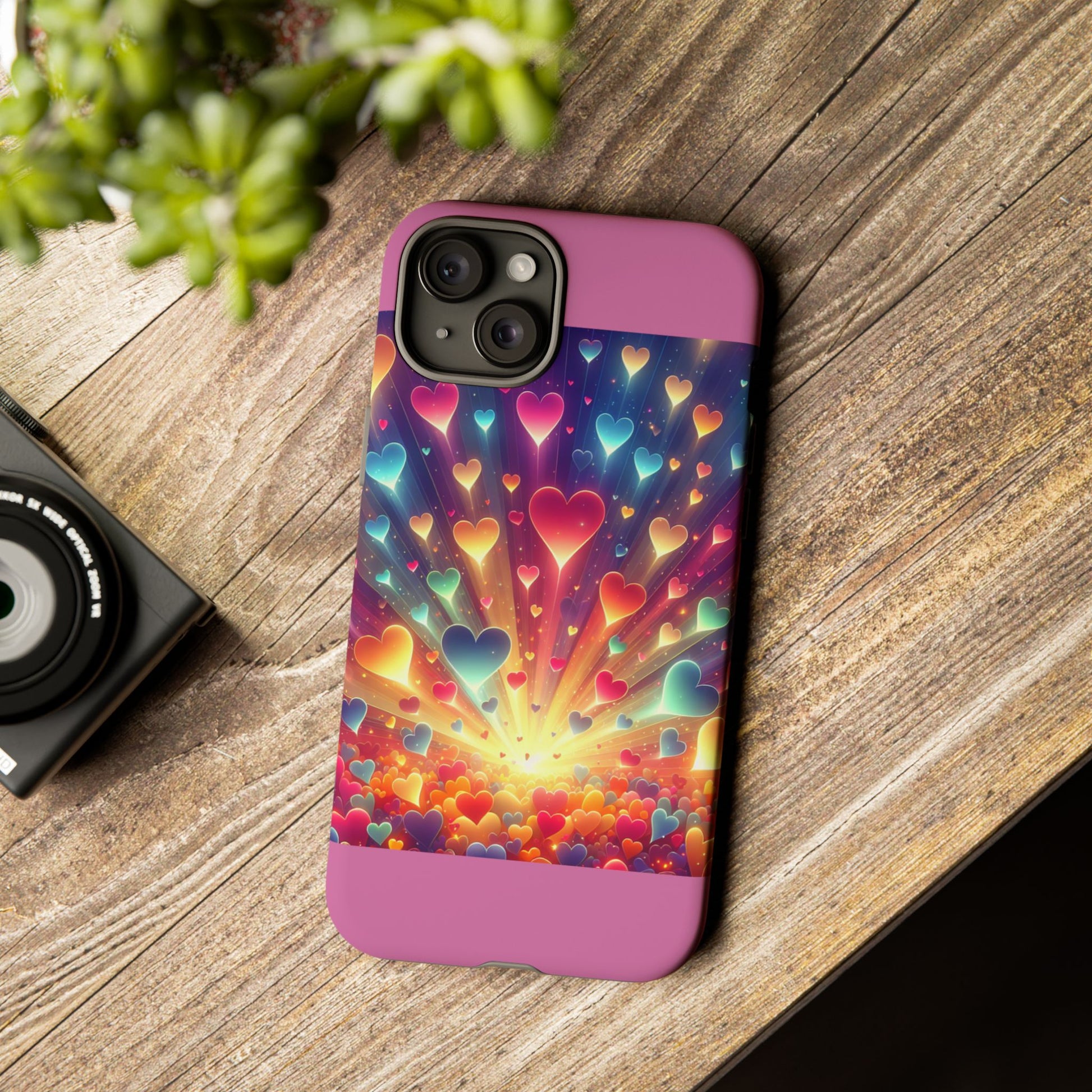 Colorful Love Phone Case, Heart Design, Cute Gift, Smartphone Accessory, Valentine's Day, Birthday Present, Colorful Hearts