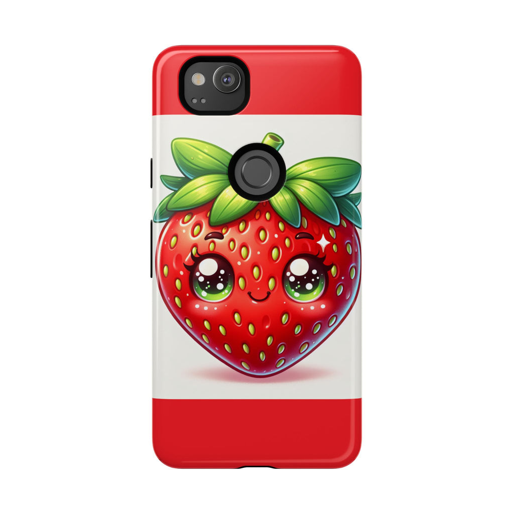 Cute Strawberry iPhone Case, Tough Phone Cases, Stylish Accessories, Fun Design for Kids and Adults, Perfect Gift for All Occasions