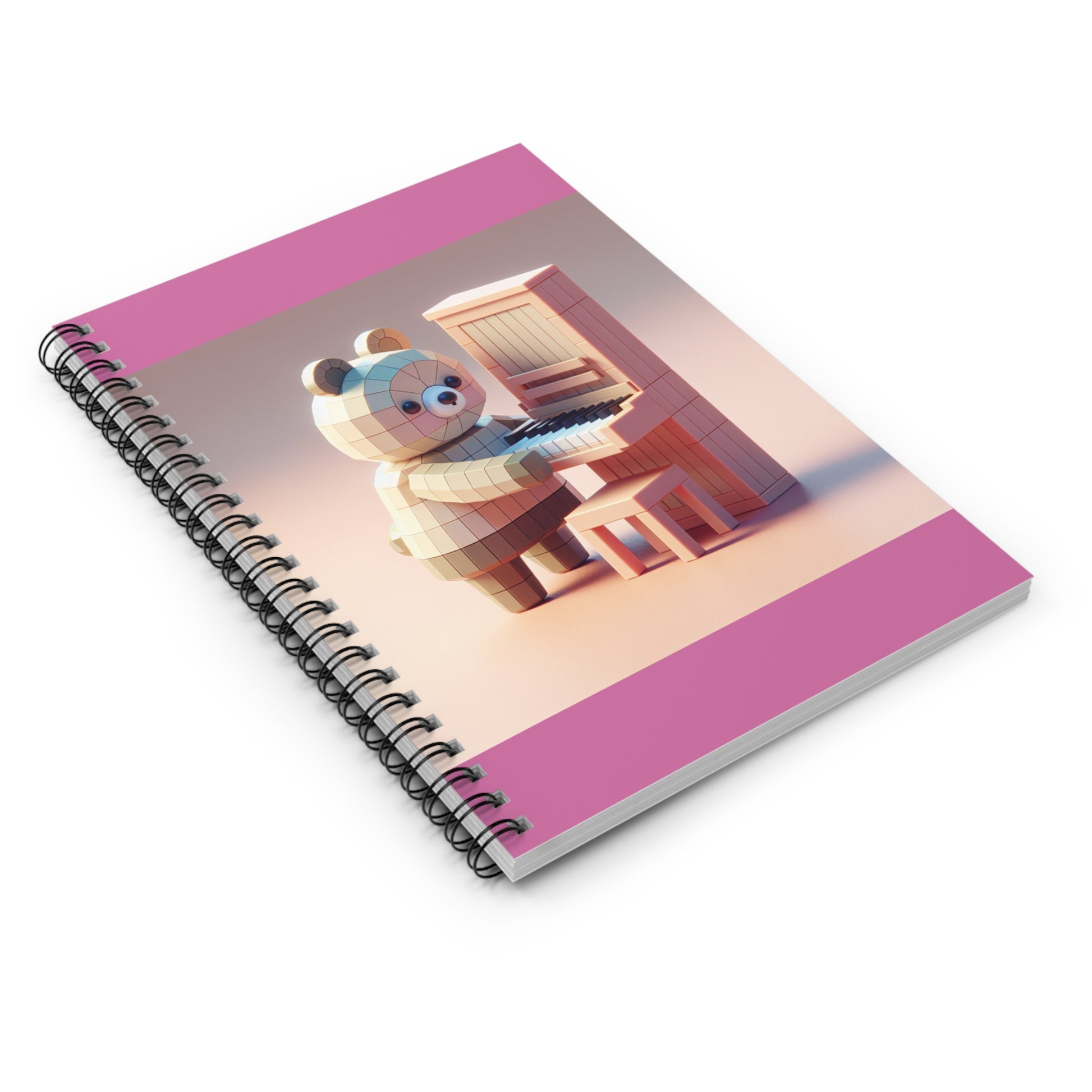 Cute Piano Bear Notebook, Adorable Spiral Journal, Perfect for Kids, Music Lovers, Cute Gift Idea, School Supplies, Planning, Writing