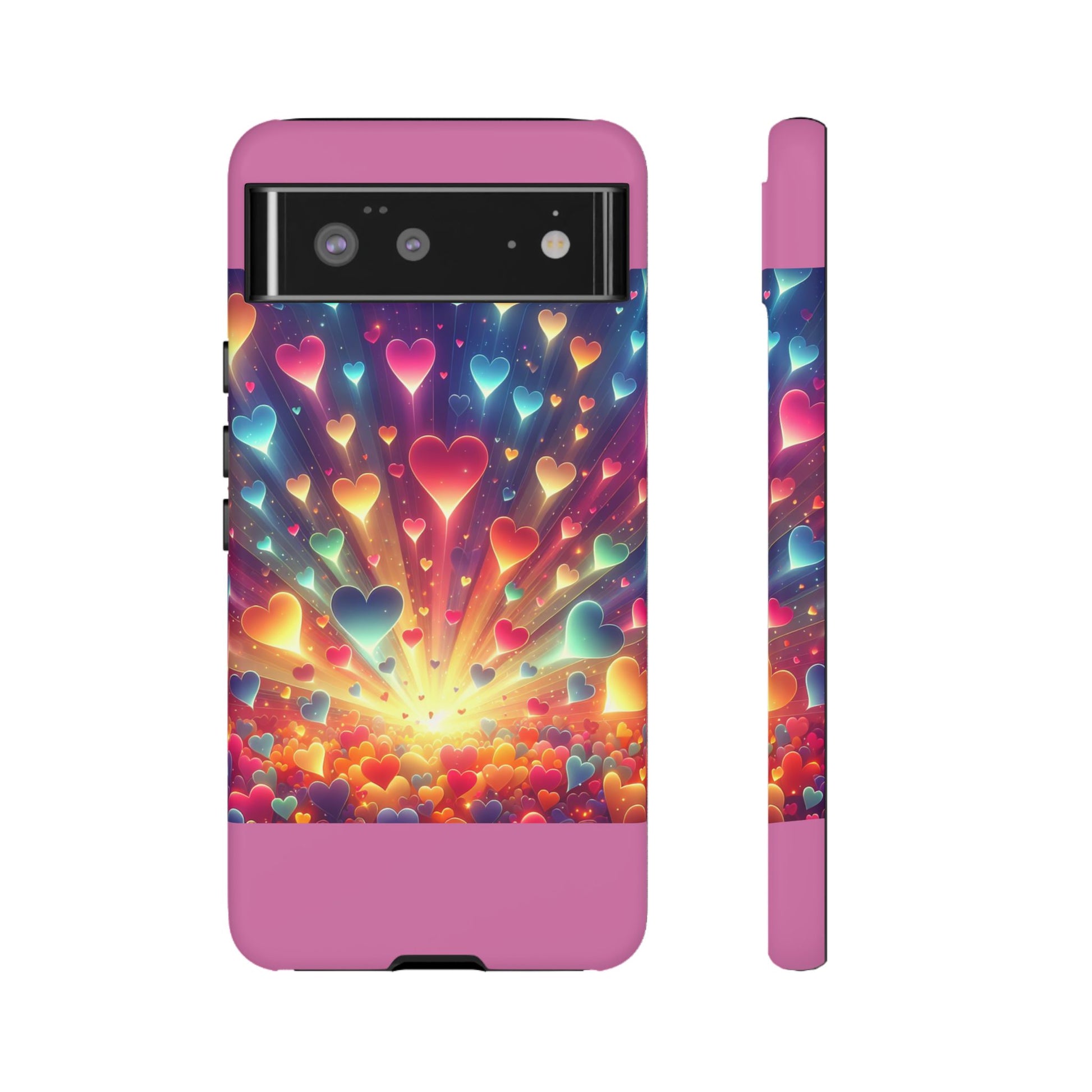 Colorful Love Phone Case, Heart Design, Cute Gift, Smartphone Accessory, Valentine's Day, Birthday Present, Colorful Hearts