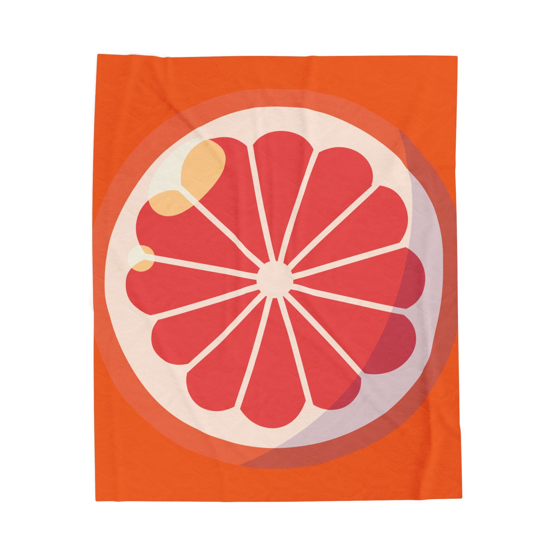 Vibrant Grapefruit Velveteen Plush Blanket | Cozy Throw for Home Decor, Gift for Citrus Lovers, Warm Comfort, Chill Sessions, Summer Vibes