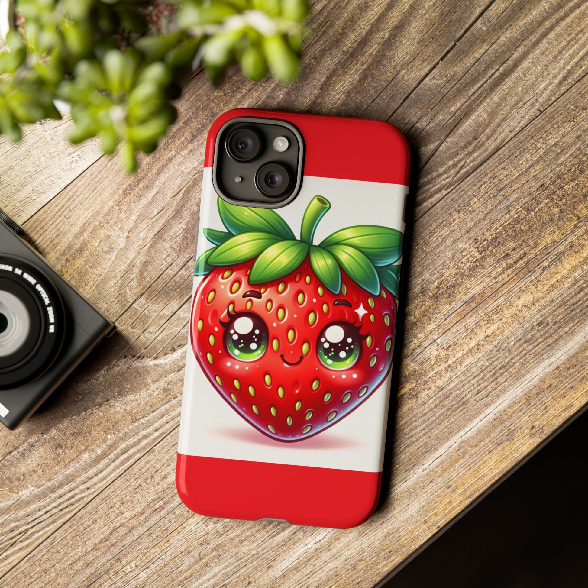 Cute Strawberry iPhone Case, Tough Phone Cases, Stylish Accessories, Fun Design for Kids and Adults, Perfect Gift for All Occasions