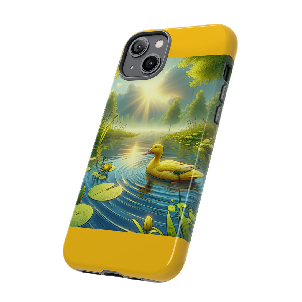 Beautiful Duck Pond Phone Case, Nature Lover Gift, Tough Case, Springtime Accessory, Eco-Friendly Phone Cover, Vibrant Artwork