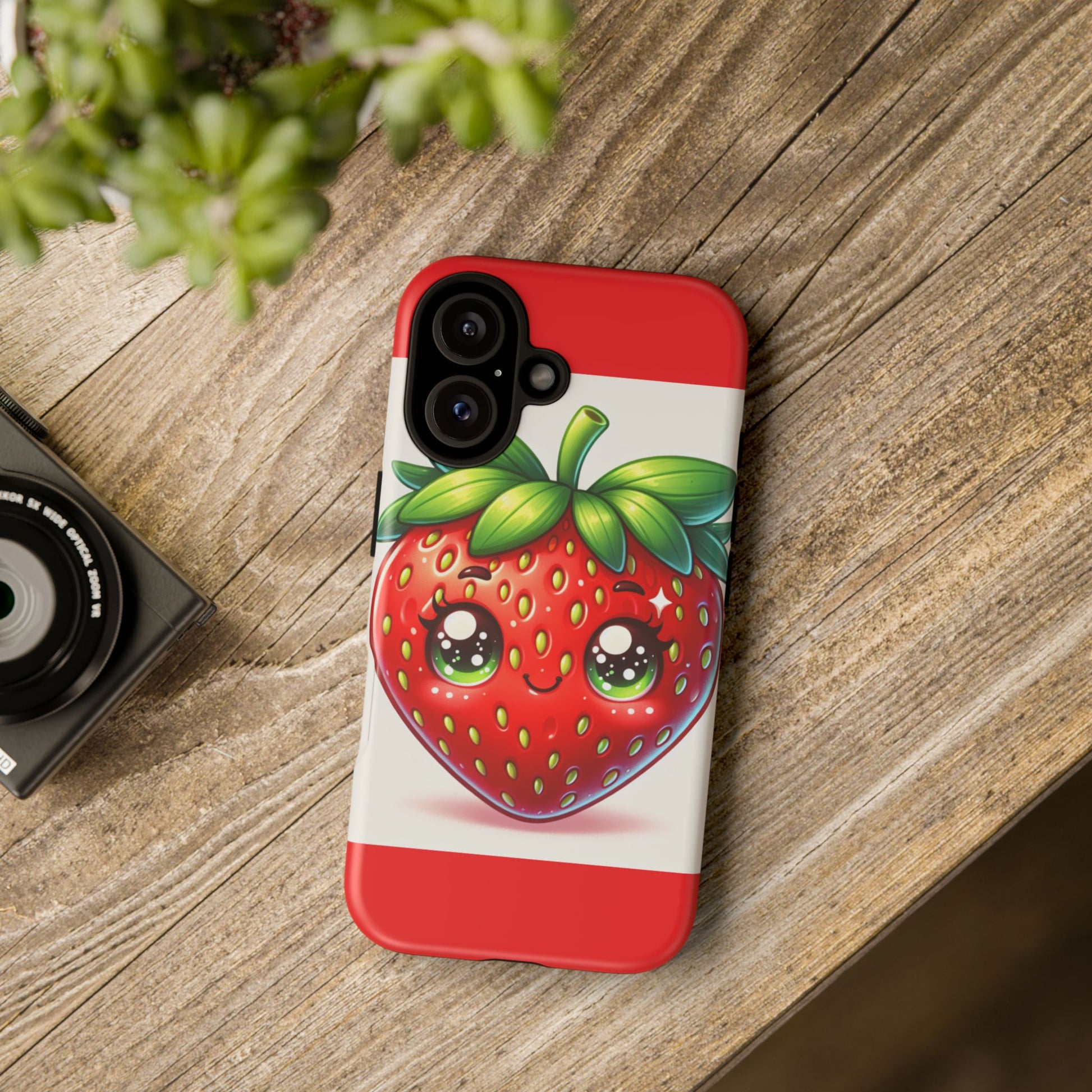 Cute Strawberry iPhone Case, Tough Phone Cases, Stylish Accessories, Fun Design for Kids and Adults, Perfect Gift for All Occasions