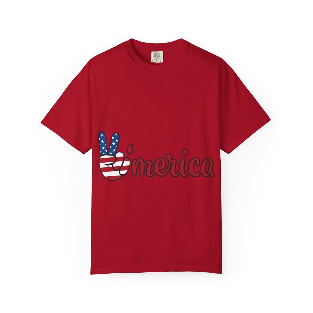 America Peace Unisex Tee, Patriotic T-Shirt, Casual Summer Shirt, Independence Day Apparel, Americana Graphic Tee