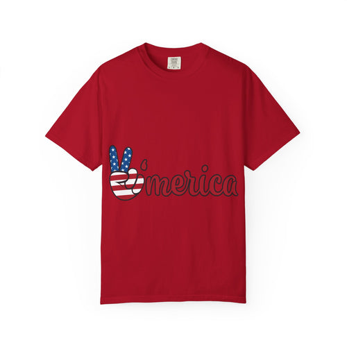 America Peace Unisex Tee, Patriotic T-Shirt, Casual Summer Shirt, Independence Day Apparel, Americana Graphic Tee