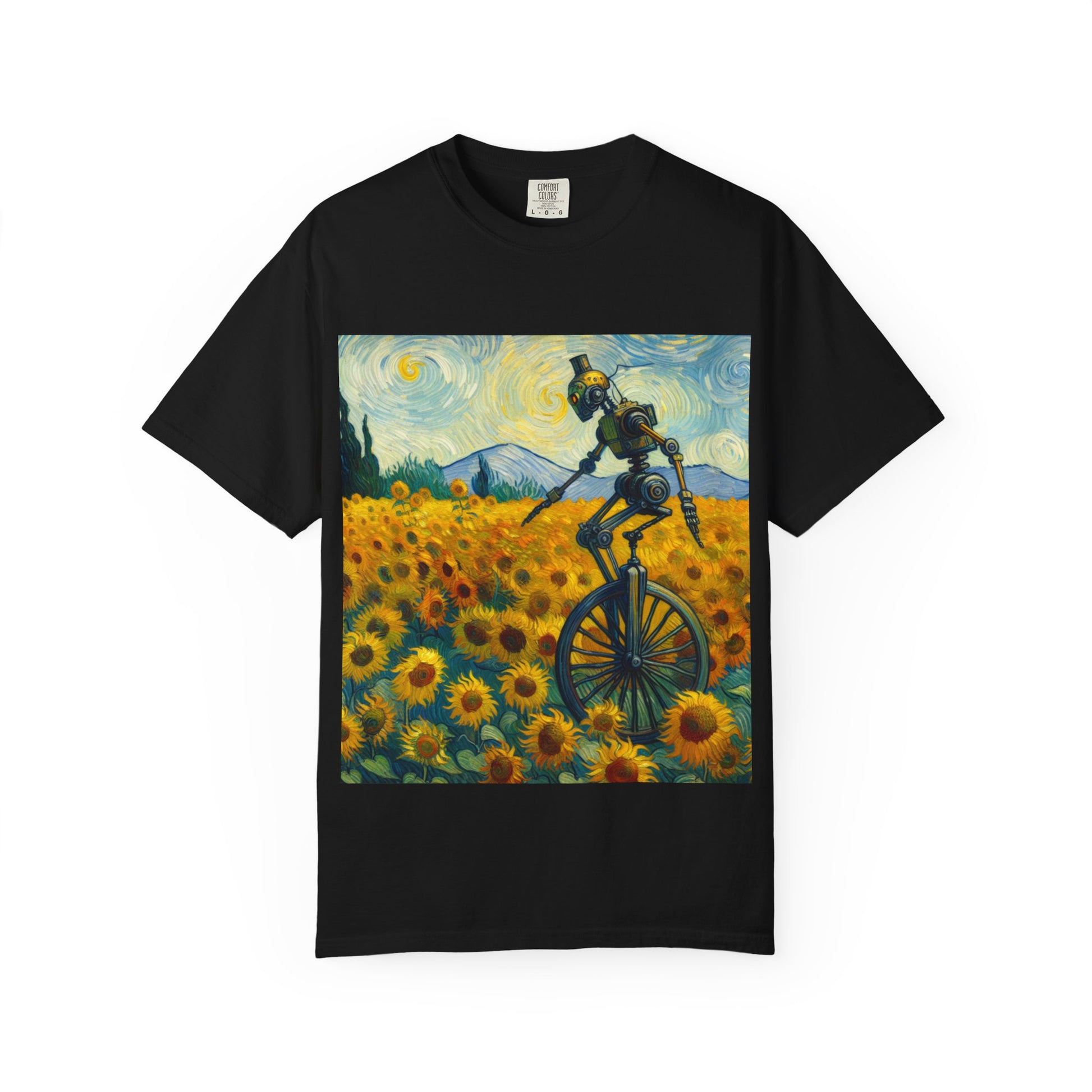 Sunflower Unisex T-shirt, Vintage Art Tee, Gift for Art Lovers, Summer Wear, Unique Cycling Apparel, Bohemian Style Shirt
