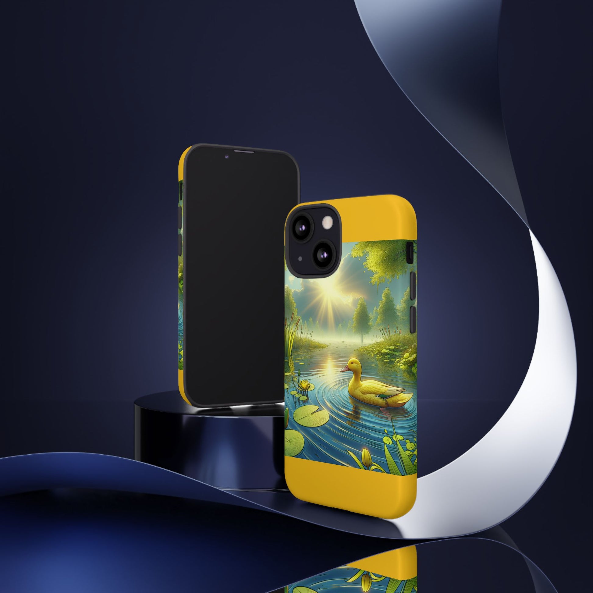 Beautiful Duck Pond Phone Case, Nature Lover Gift, Tough Case, Springtime Accessory, Eco-Friendly Phone Cover, Vibrant Artwork
