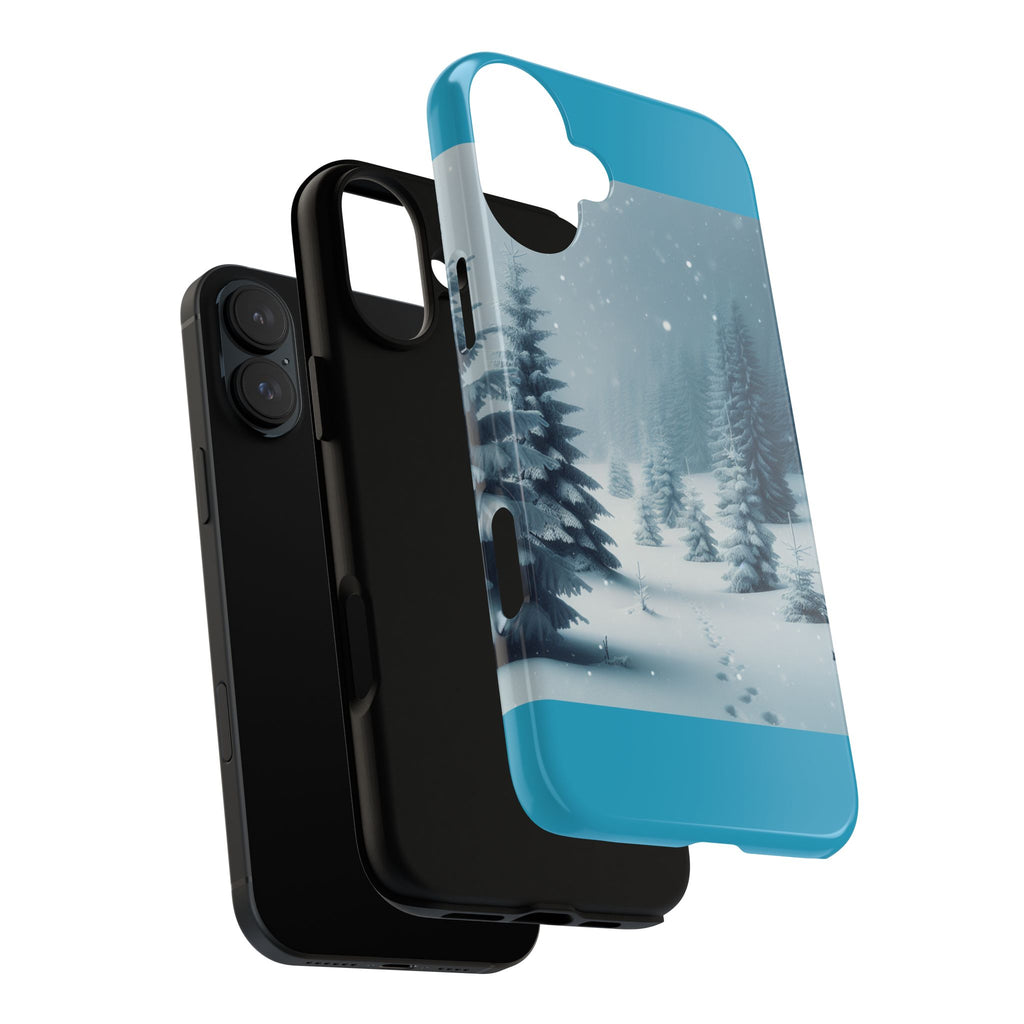 Winter Forest Phone Case, Tough Cases for iPhone, Snowy Landscape Design, Nature Lover Gift, Holiday Accessories