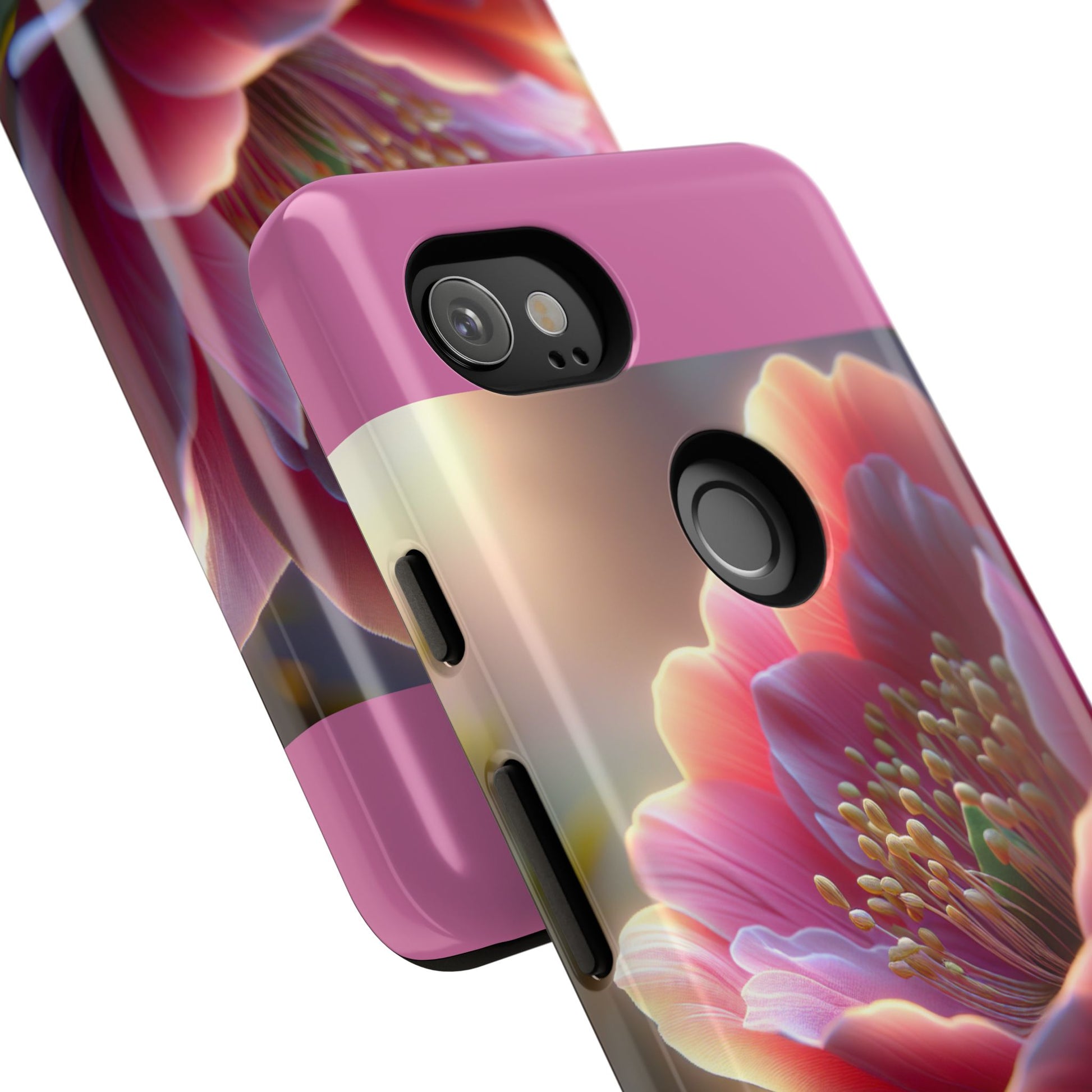 Pink Floral Phone Case, Tough Cases, Floral Design, Phone Accessory Gift, Nature Inspired, Trendy Tech Case