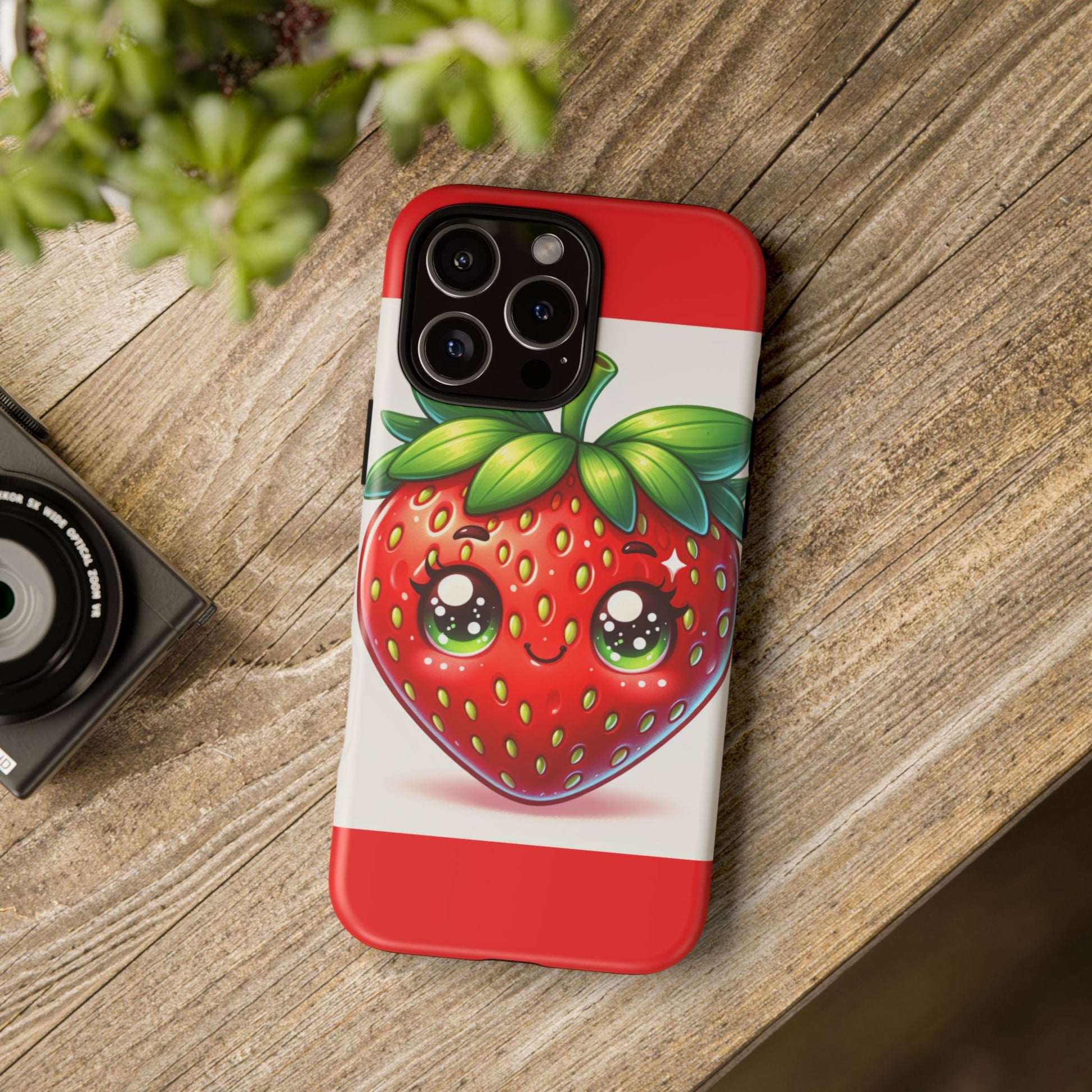Cute Strawberry iPhone Case, Tough Phone Cases, Stylish Accessories, Fun Design for Kids and Adults, Perfect Gift for All Occasions