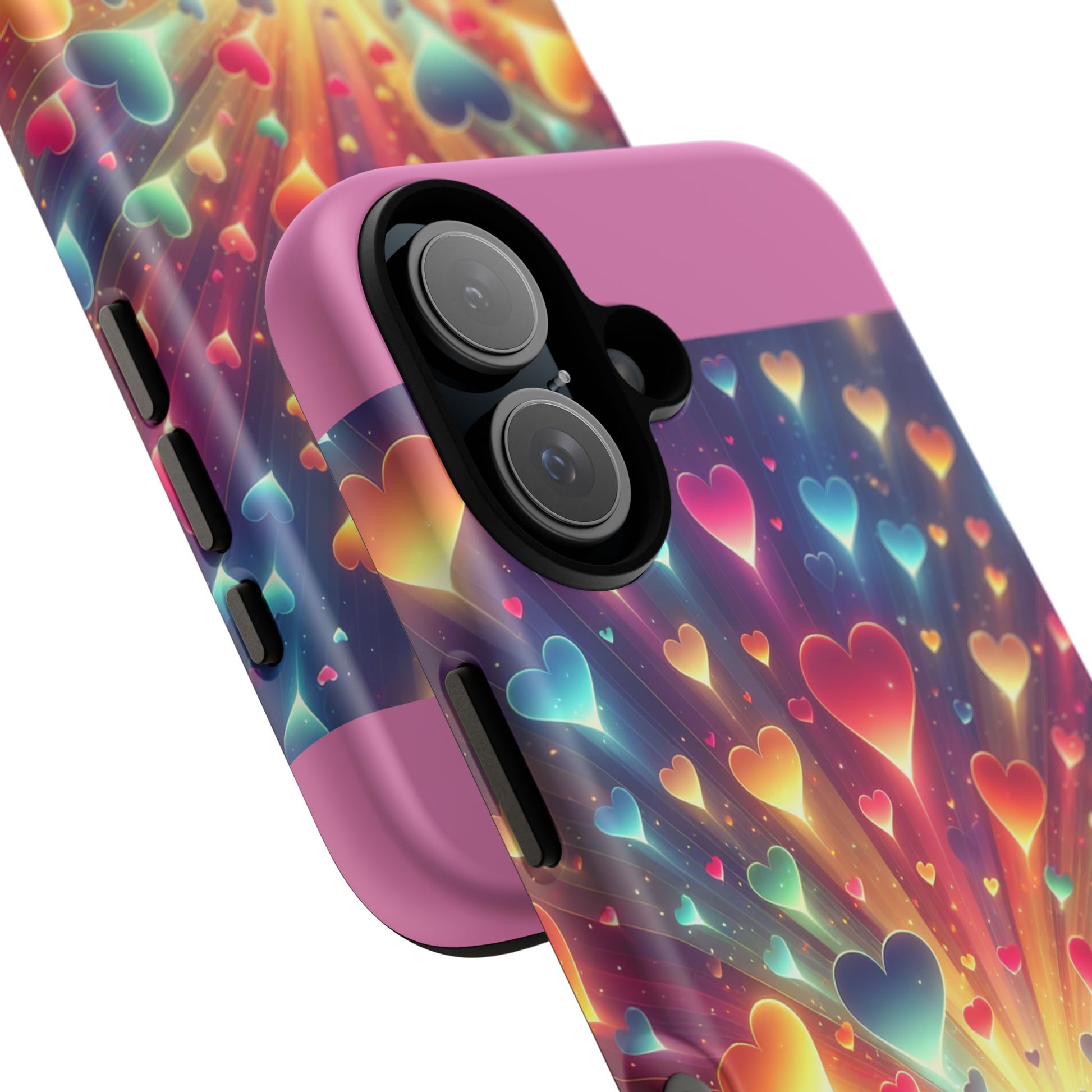 Colorful Love Phone Case, Heart Design, Cute Gift, Smartphone Accessory, Valentine's Day, Birthday Present, Colorful Hearts