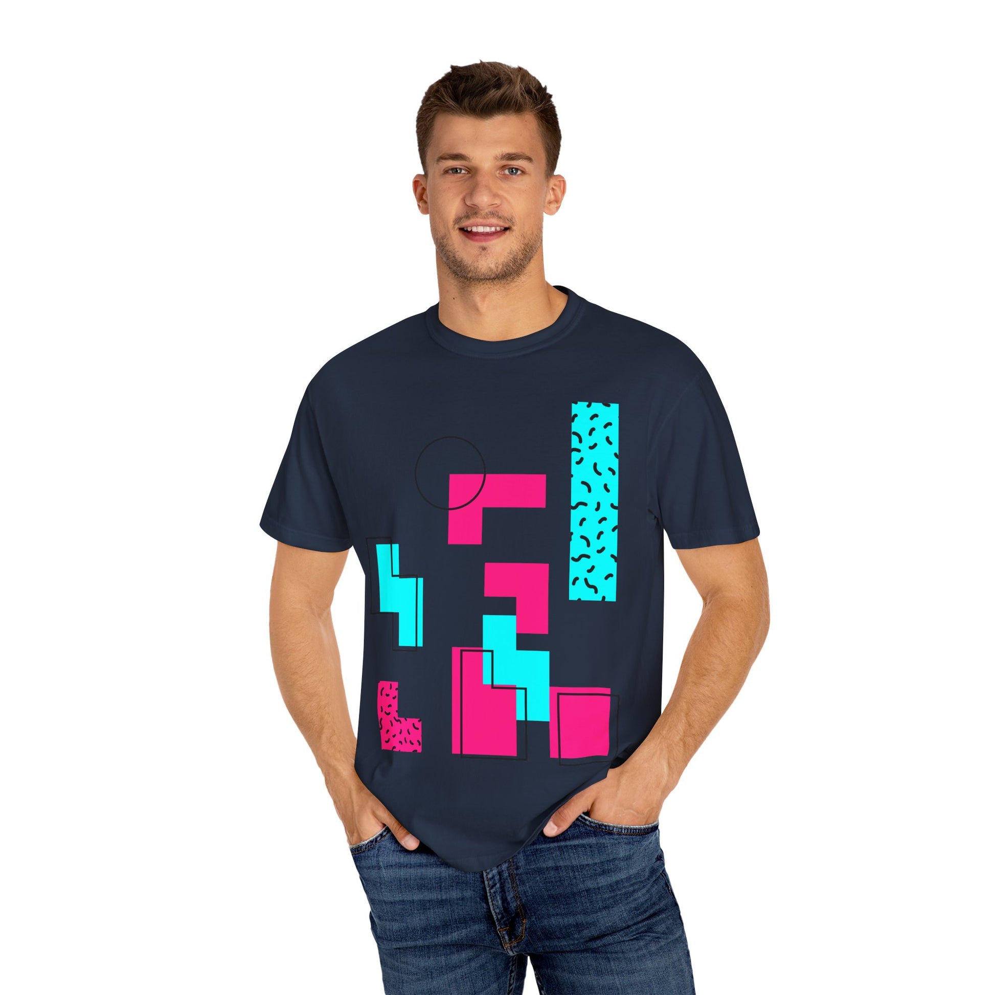 Colorful Geometric T-Shirt, Stylish Unisex Tee, Casual Wear, Gift for Him/Her, Graphic Art Shirt, Summer Fashion