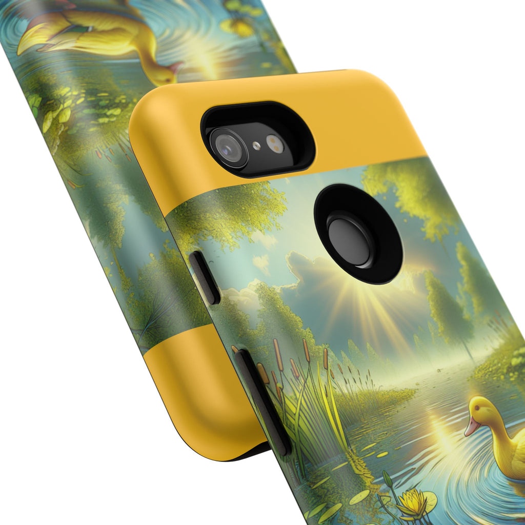 Beautiful Duck Pond Phone Case, Nature Lover Gift, Tough Case, Springtime Accessory, Eco-Friendly Phone Cover, Vibrant Artwork