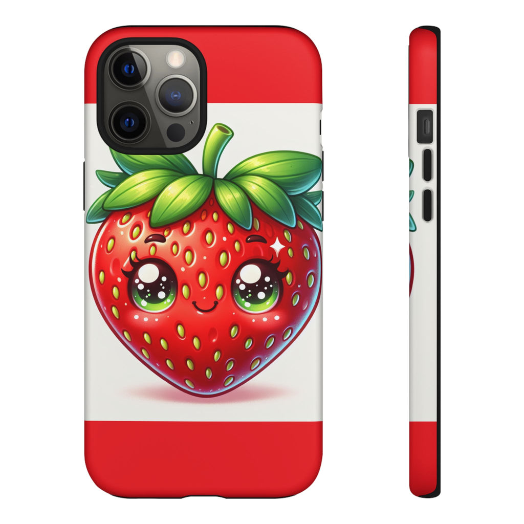 Cute Strawberry iPhone Case, Tough Phone Cases, Stylish Accessories, Fun Design for Kids and Adults, Perfect Gift for All Occasions