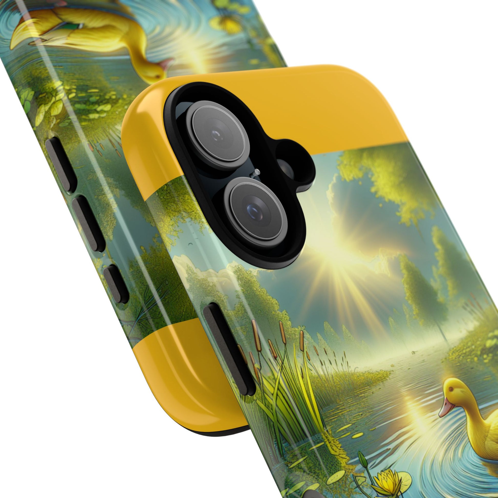 Beautiful Duck Pond Phone Case, Nature Lover Gift, Tough Case, Springtime Accessory, Eco-Friendly Phone Cover, Vibrant Artwork
