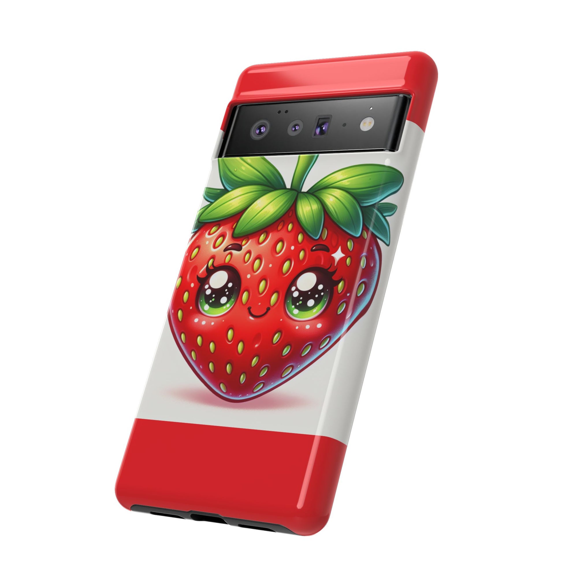 Cute Strawberry iPhone Case, Tough Phone Cases, Stylish Accessories, Fun Design for Kids and Adults, Perfect Gift for All Occasions