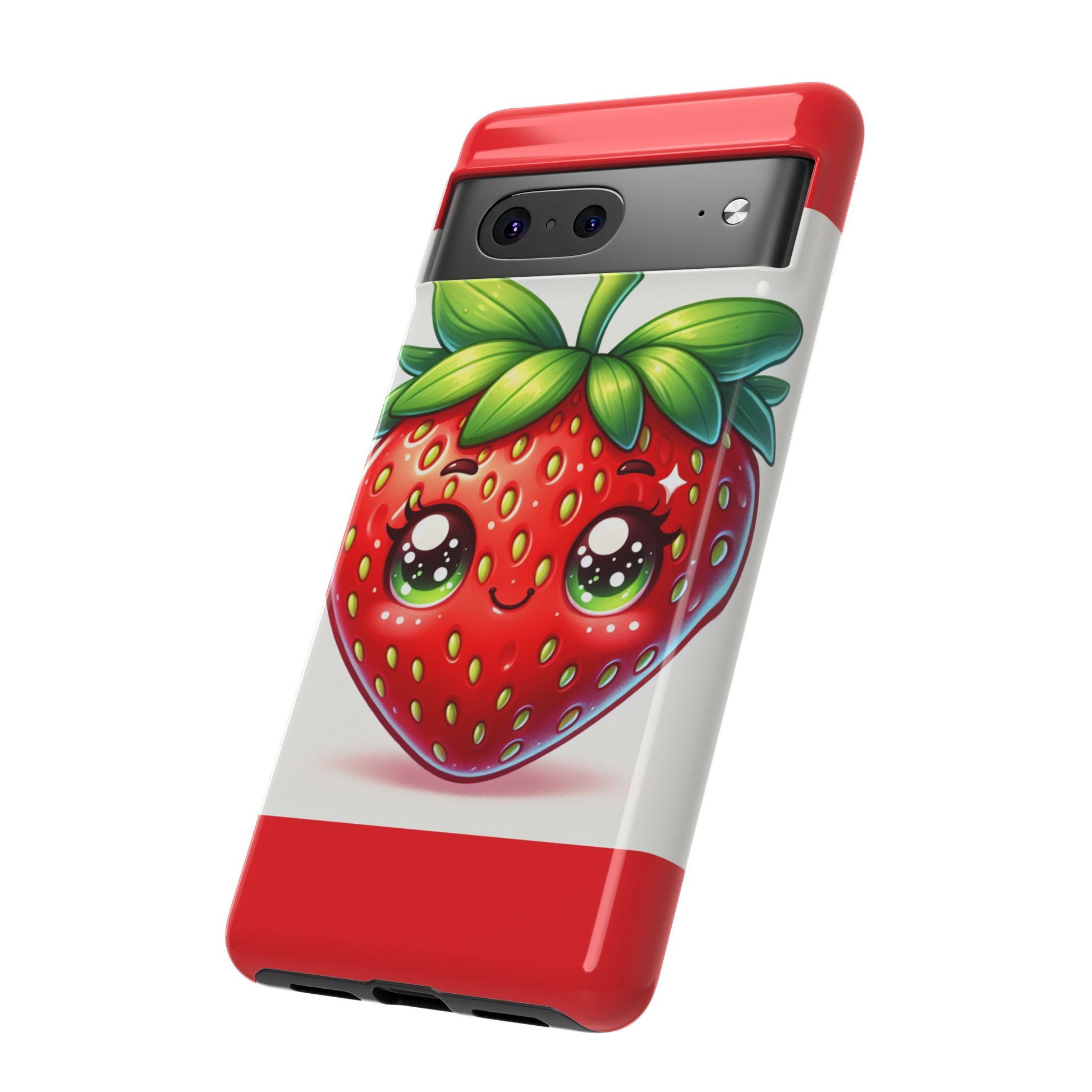 Cute Strawberry iPhone Case, Tough Phone Cases, Stylish Accessories, Fun Design for Kids and Adults, Perfect Gift for All Occasions