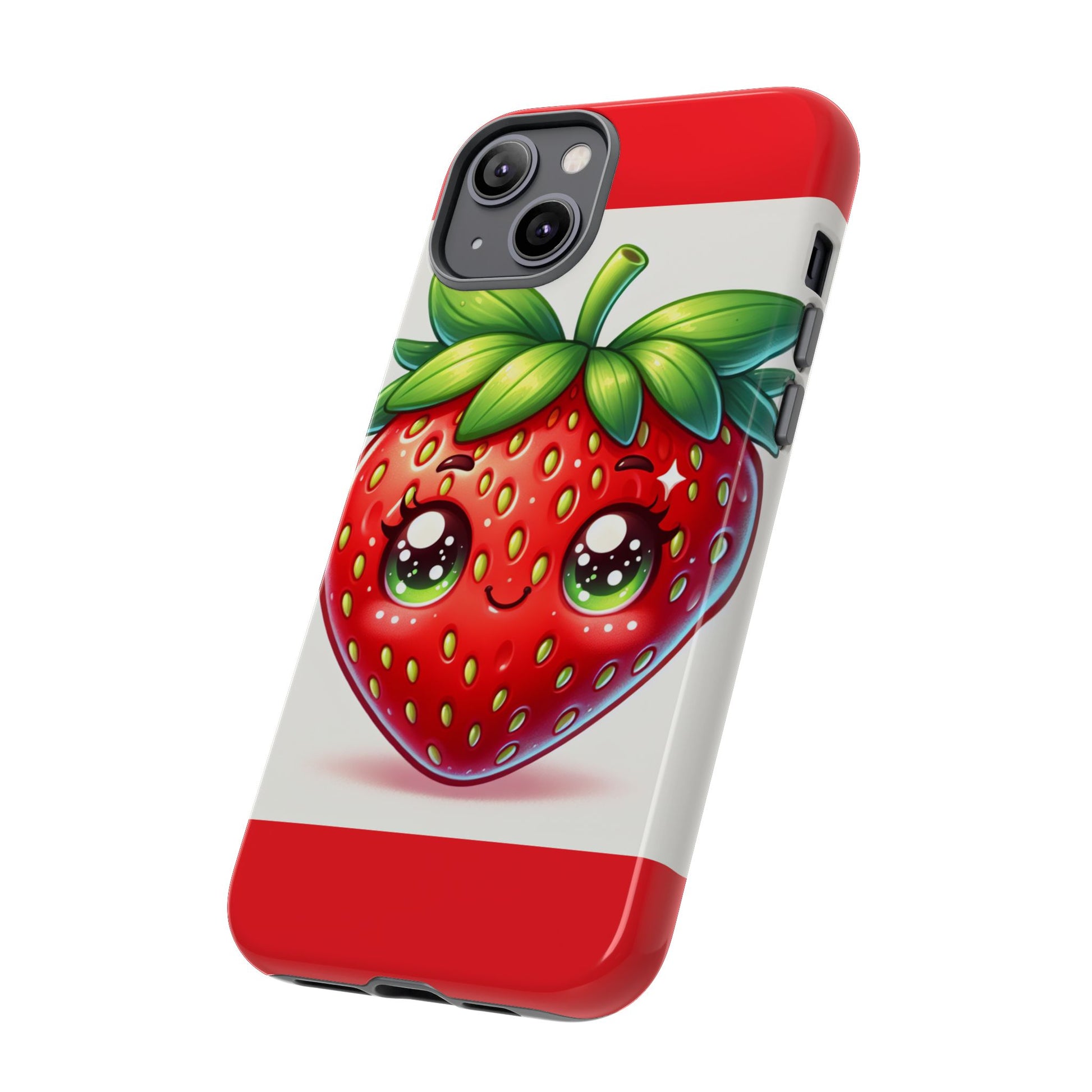 Cute Strawberry iPhone Case, Tough Phone Cases, Stylish Accessories, Fun Design for Kids and Adults, Perfect Gift for All Occasions
