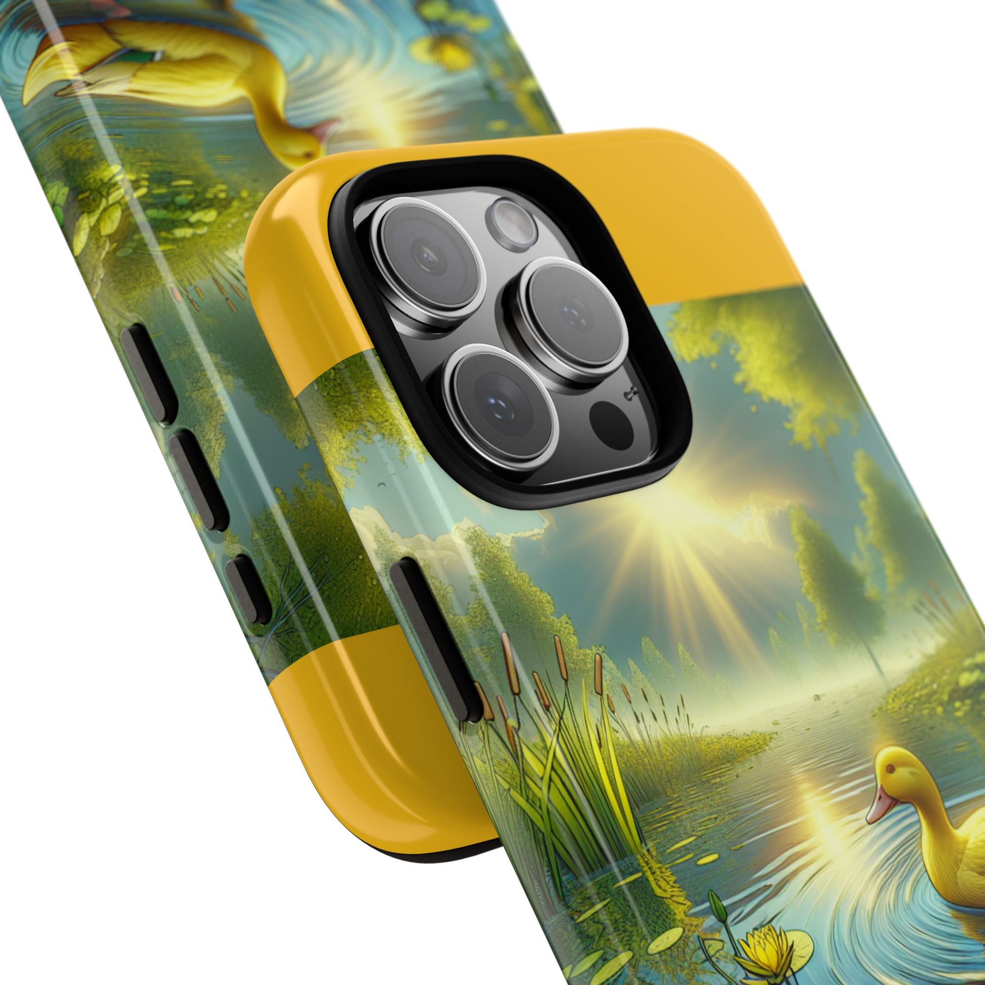 Beautiful Duck Pond Phone Case, Nature Lover Gift, Tough Case, Springtime Accessory, Eco-Friendly Phone Cover, Vibrant Artwork