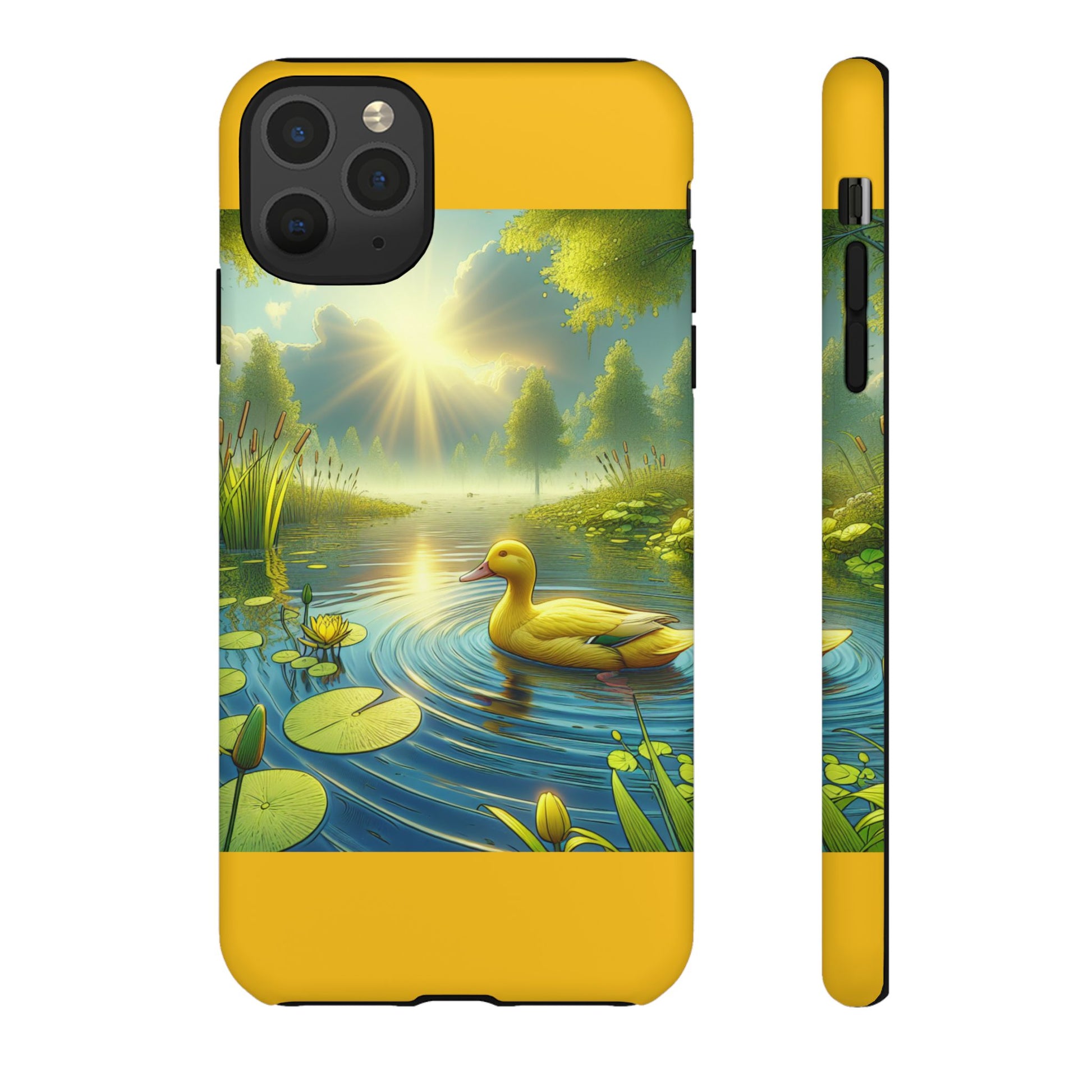 Beautiful Duck Pond Phone Case, Nature Lover Gift, Tough Case, Springtime Accessory, Eco-Friendly Phone Cover, Vibrant Artwork