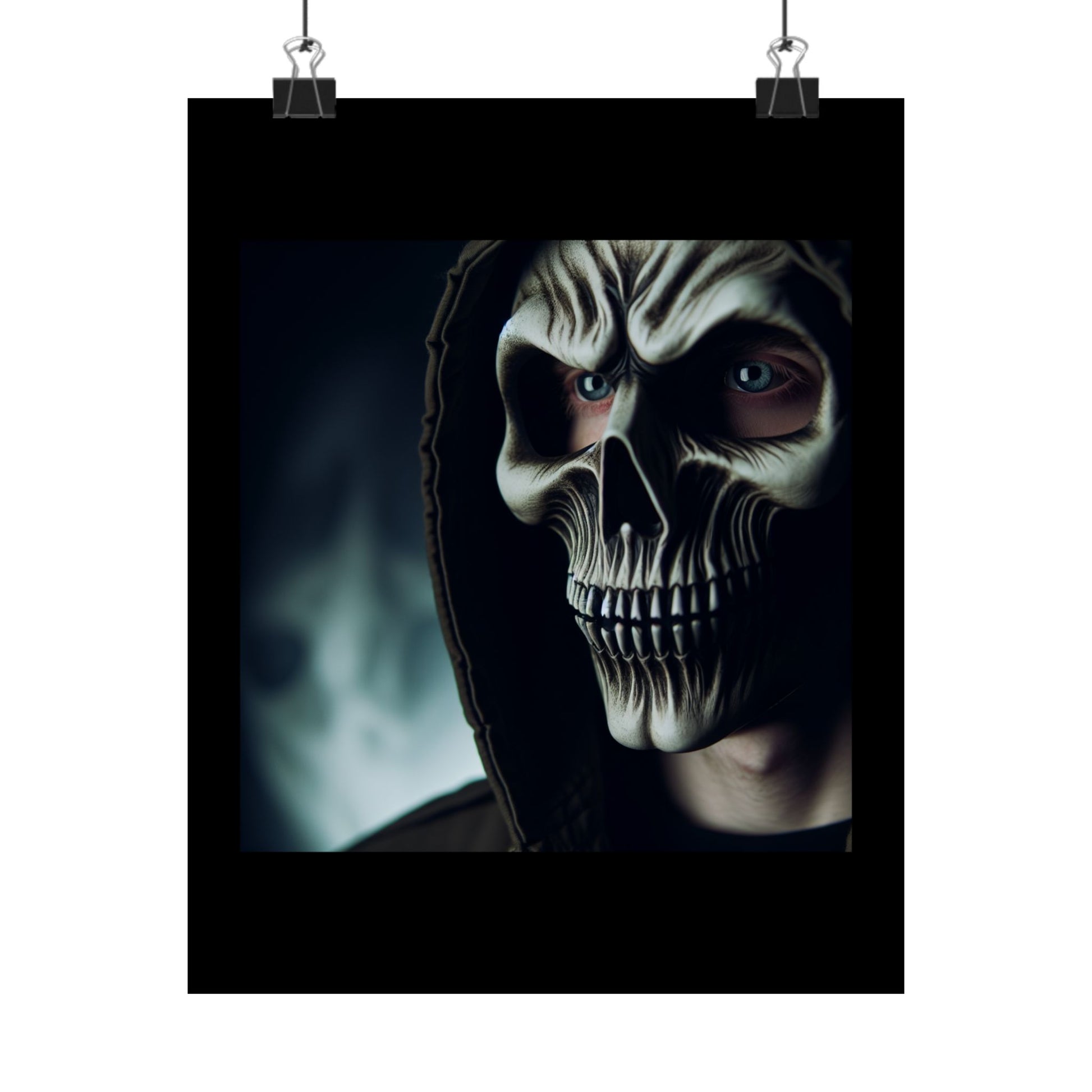 Gothic Skull Wall Art Poster, Dark Aesthetic Decor, Edgy Home Gallery, Halloween Art, Unique Gift for Horror Fans