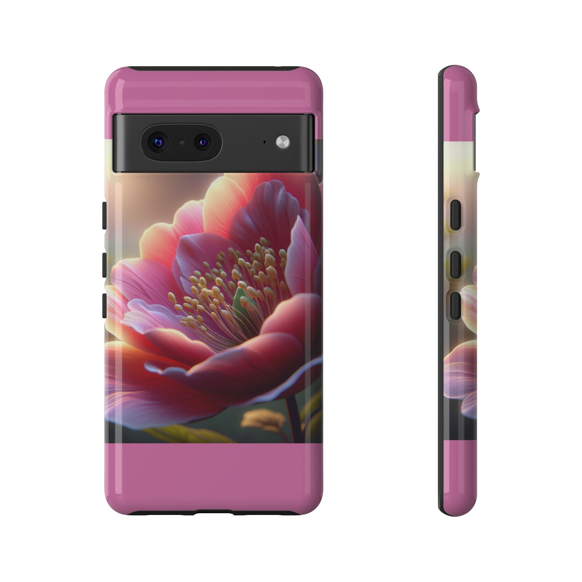 Pink Floral Phone Case, Tough Cases, Floral Design, Phone Accessory Gift, Nature Inspired, Trendy Tech Case