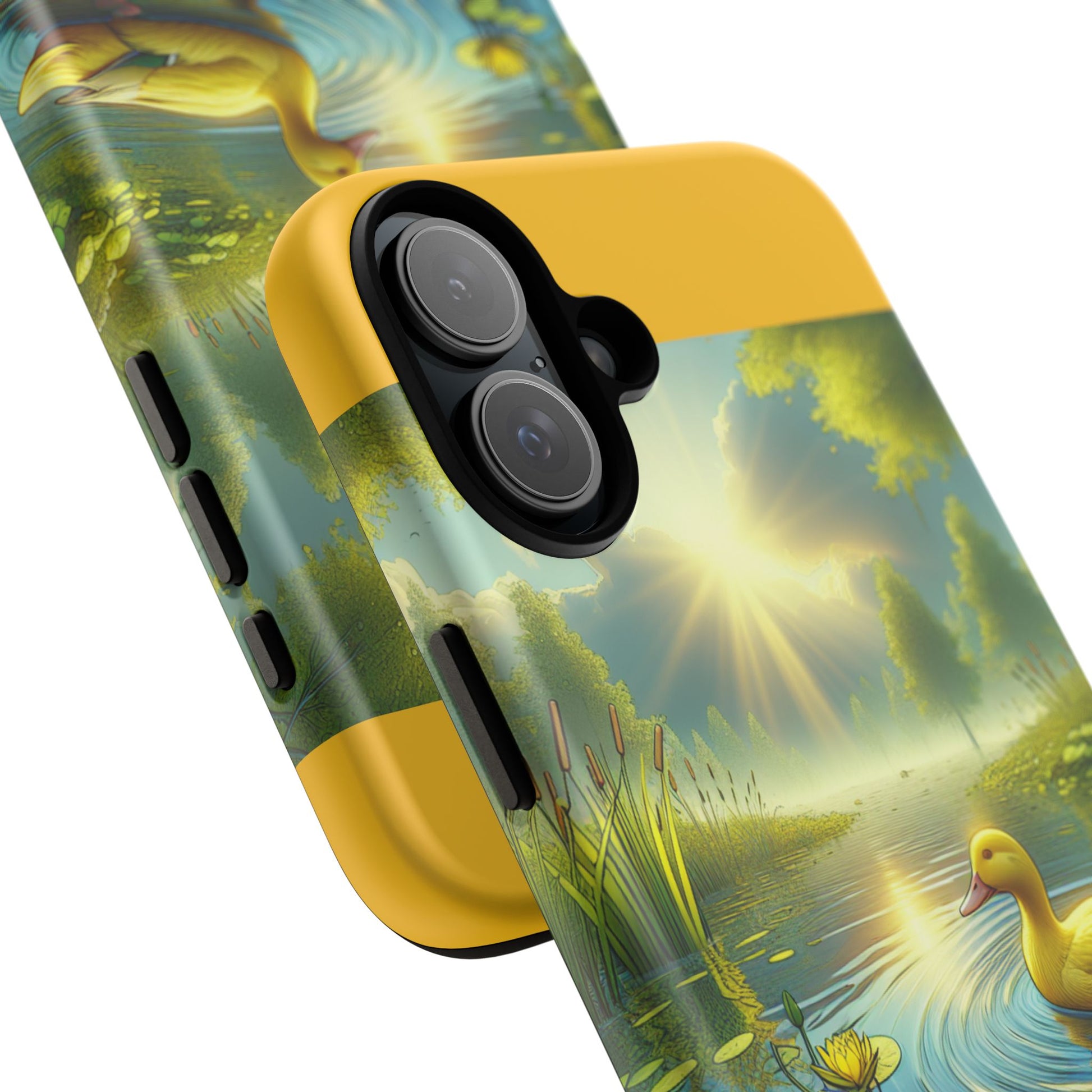 Beautiful Duck Pond Phone Case, Nature Lover Gift, Tough Case, Springtime Accessory, Eco-Friendly Phone Cover, Vibrant Artwork