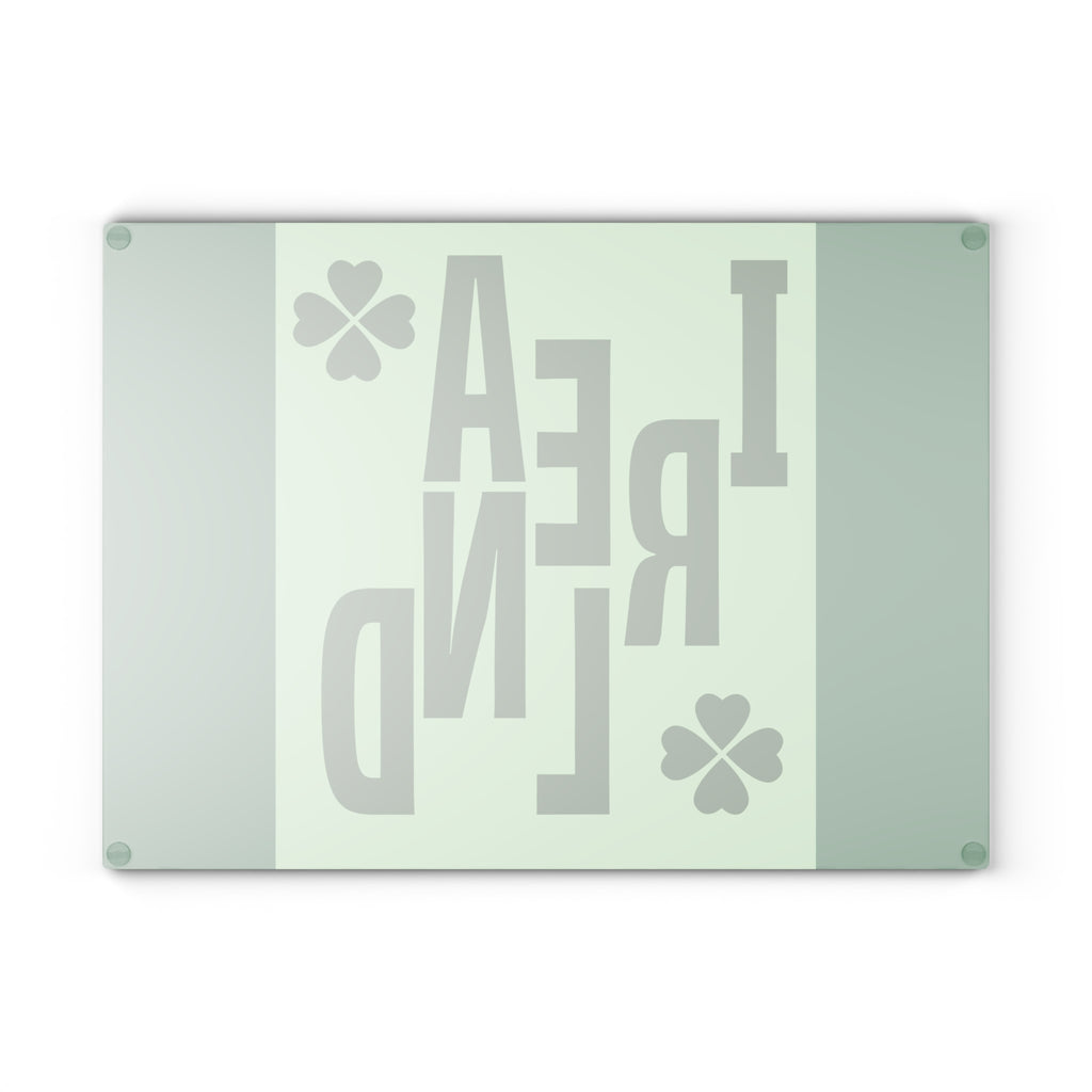 St. Patrick's Day Glass Cutting Board, Kitchen Decor, Shamrock Gift, Irish Cookware, Holiday Kitchen Accessory