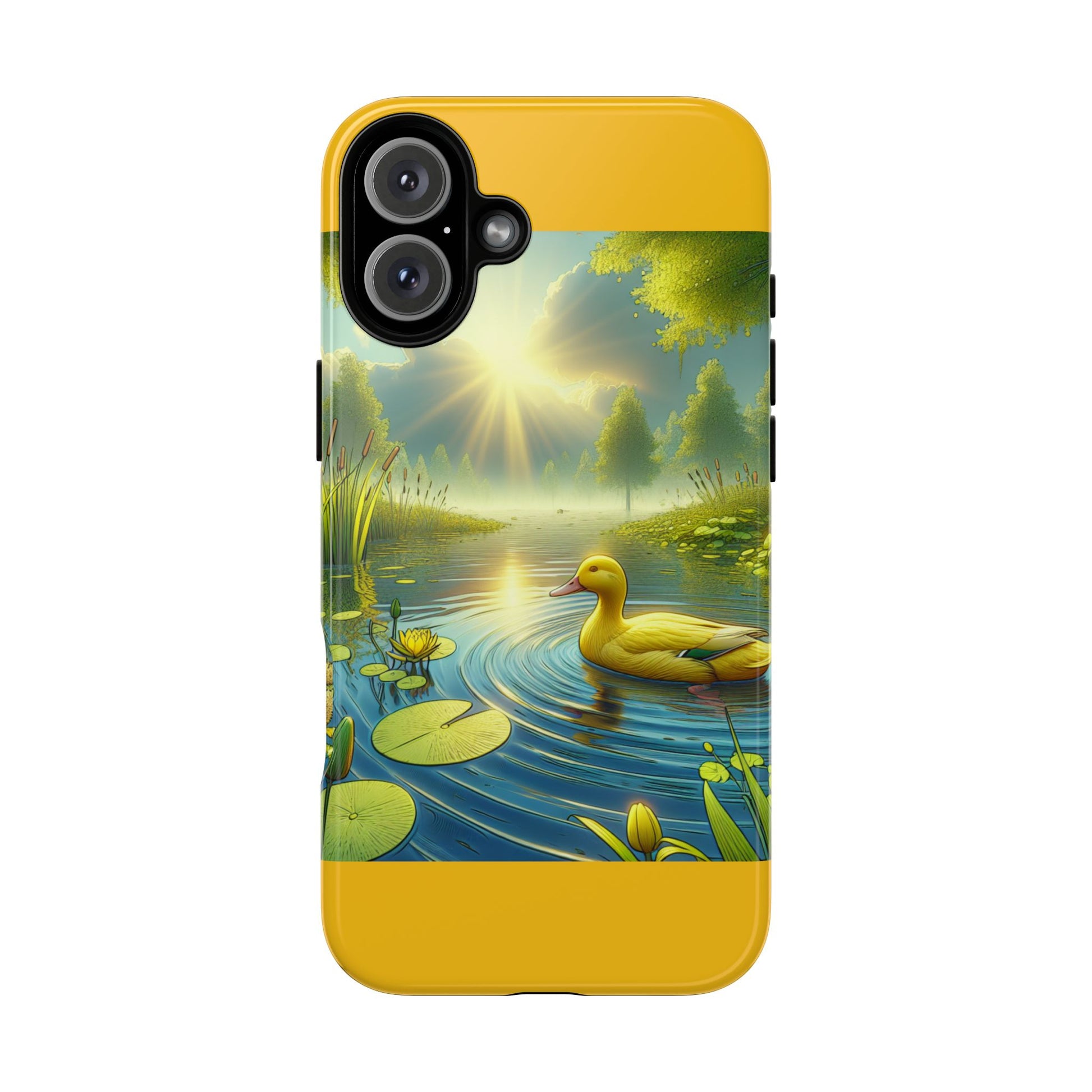 Beautiful Duck Pond Phone Case, Nature Lover Gift, Tough Case, Springtime Accessory, Eco-Friendly Phone Cover, Vibrant Artwork