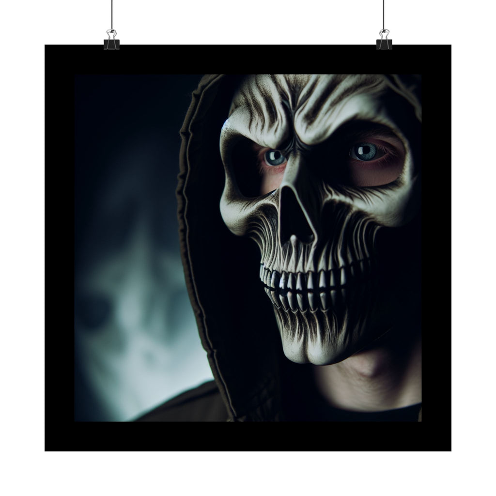 Gothic Skull Wall Art Poster, Dark Aesthetic Decor, Edgy Home Gallery, Halloween Art, Unique Gift for Horror Fans