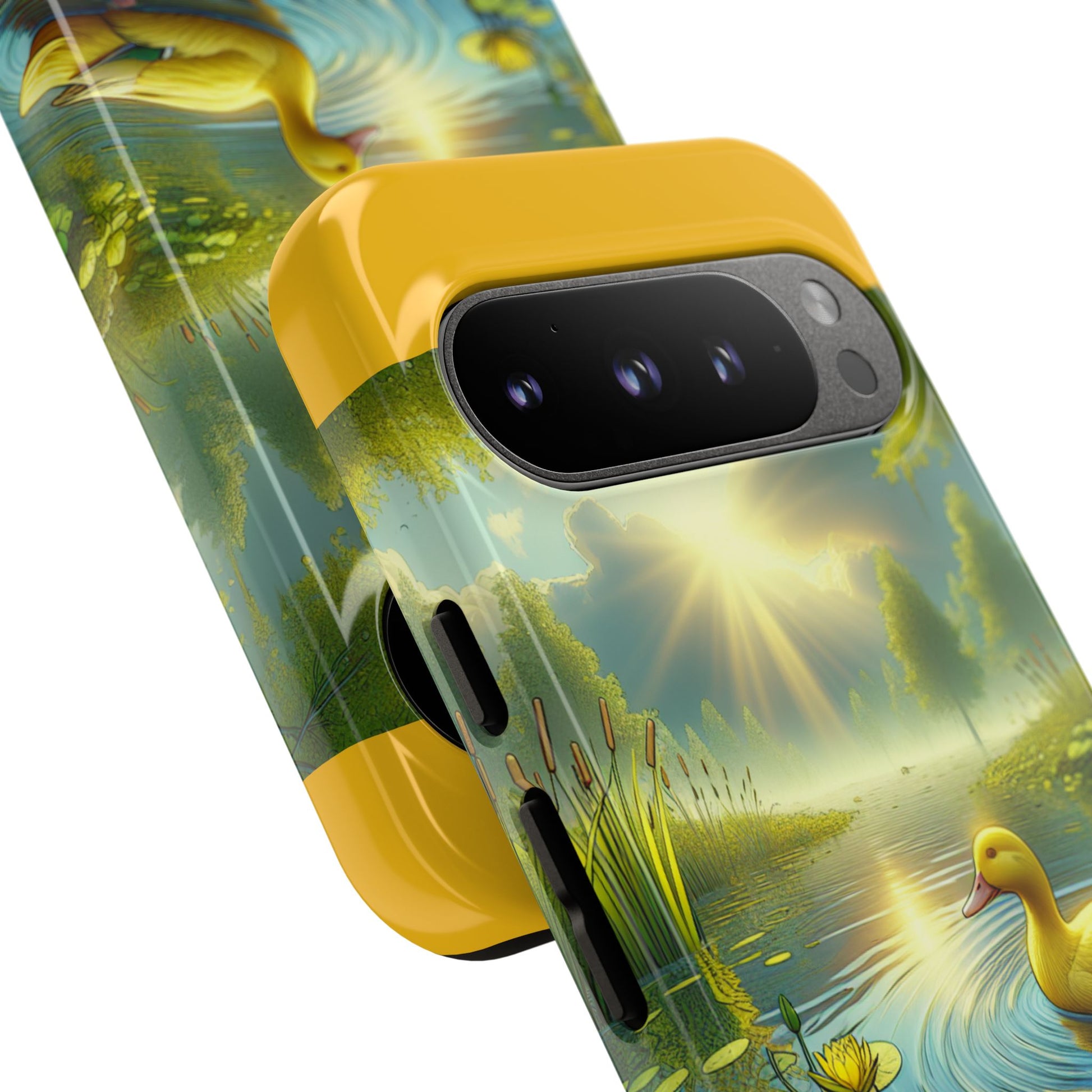 Beautiful Duck Pond Phone Case, Nature Lover Gift, Tough Case, Springtime Accessory, Eco-Friendly Phone Cover, Vibrant Artwork
