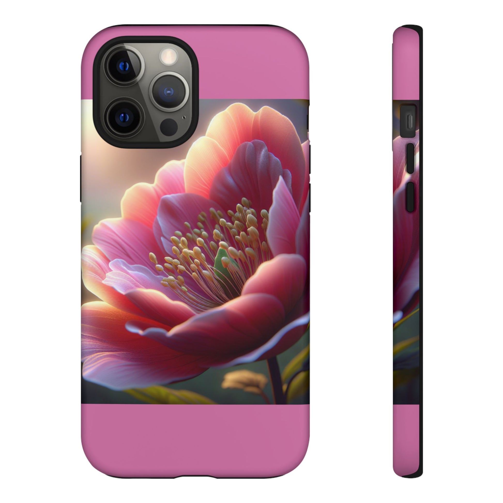 Pink Floral Phone Case, Tough Cases, Floral Design, Phone Accessory Gift, Nature Inspired, Trendy Tech Case