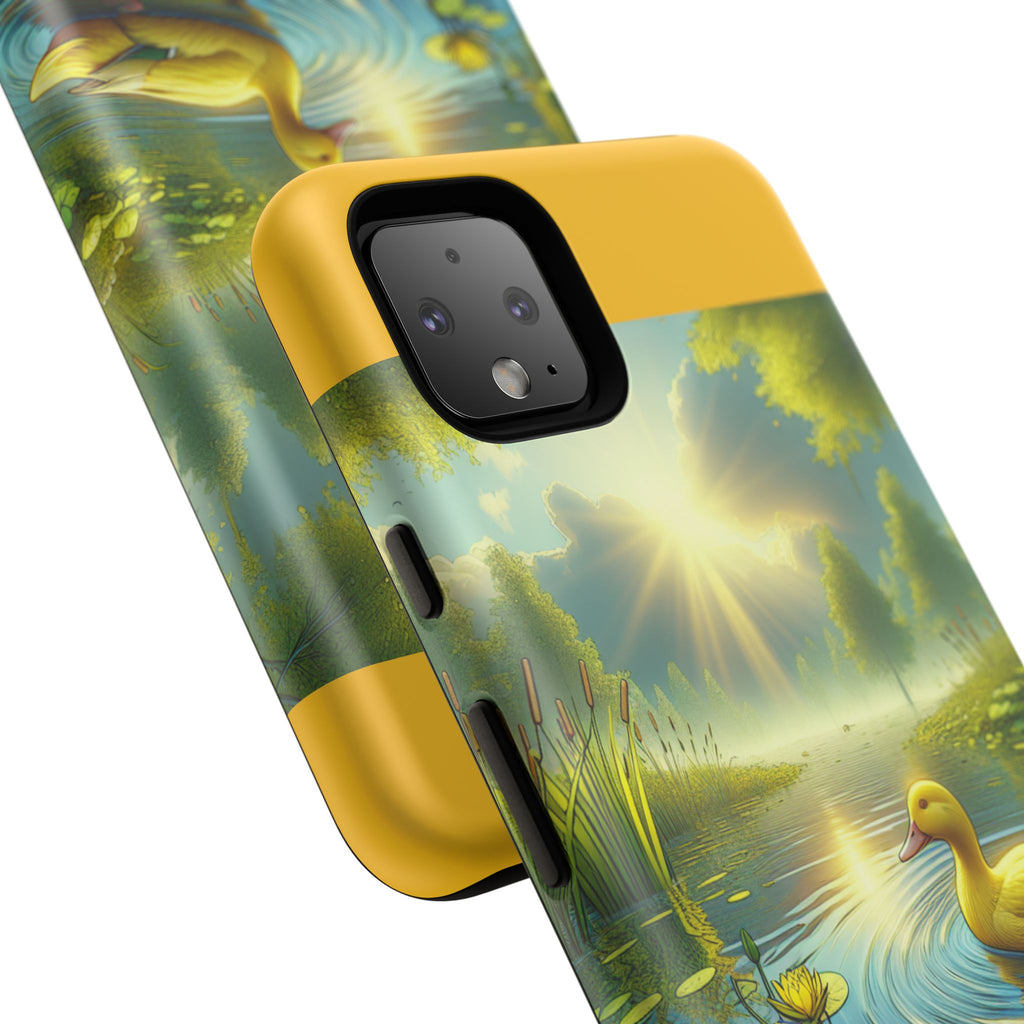 Beautiful Duck Pond Phone Case, Nature Lover Gift, Tough Case, Springtime Accessory, Eco-Friendly Phone Cover, Vibrant Artwork