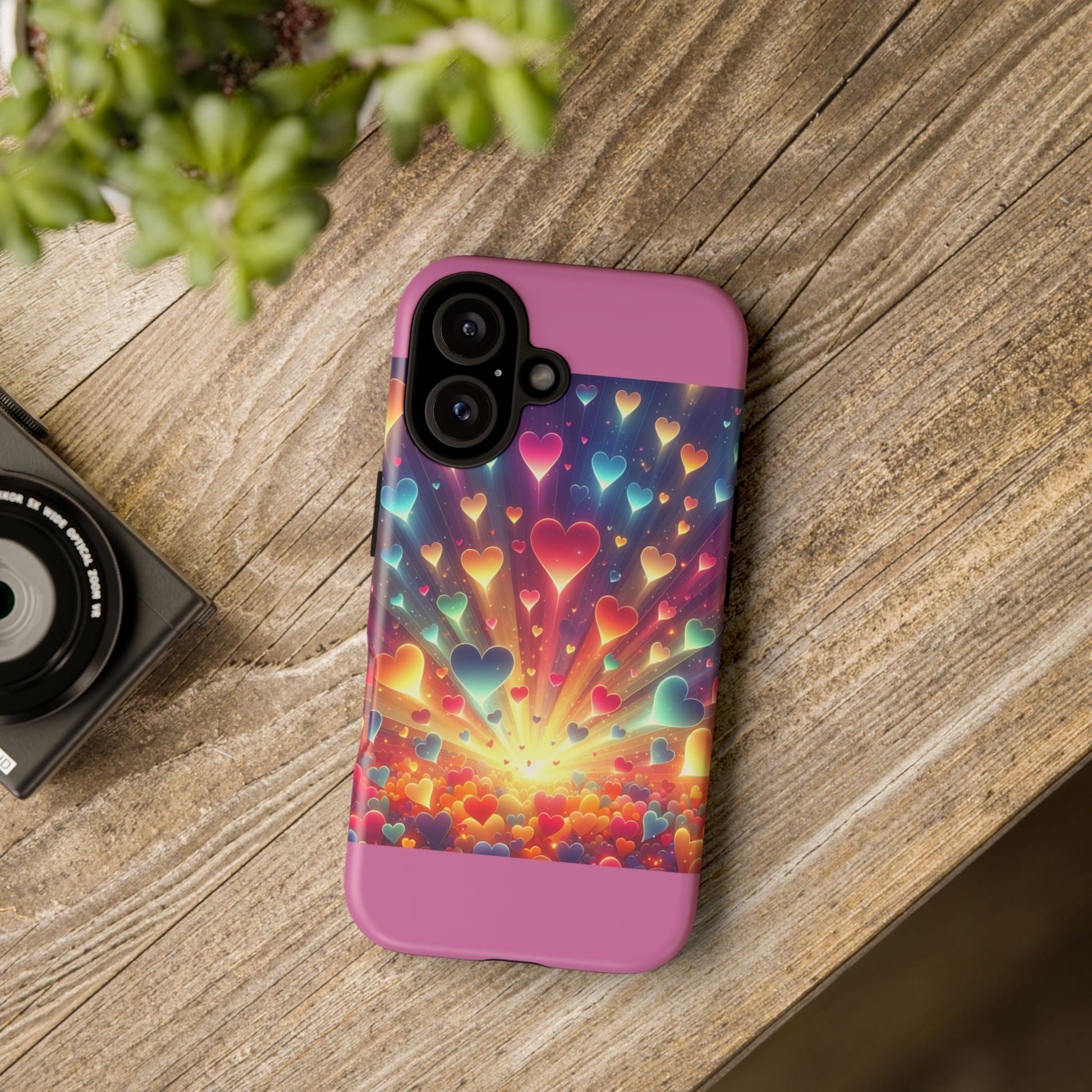 Colorful Love Phone Case, Heart Design, Cute Gift, Smartphone Accessory, Valentine's Day, Birthday Present, Colorful Hearts