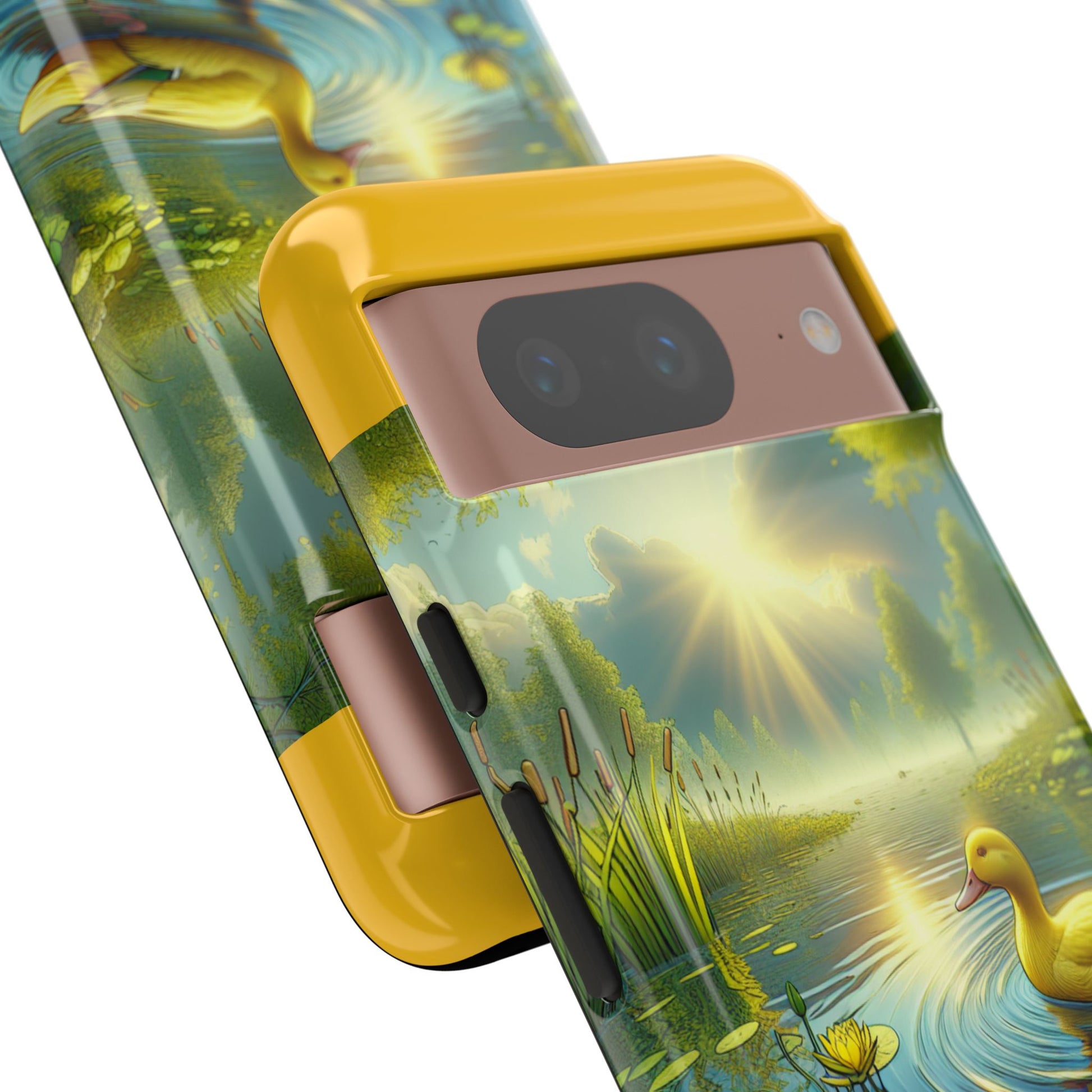 Beautiful Duck Pond Phone Case, Nature Lover Gift, Tough Case, Springtime Accessory, Eco-Friendly Phone Cover, Vibrant Artwork
