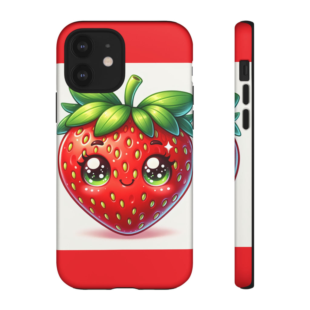 Cute Strawberry iPhone Case, Tough Phone Cases, Stylish Accessories, Fun Design for Kids and Adults, Perfect Gift for All Occasions