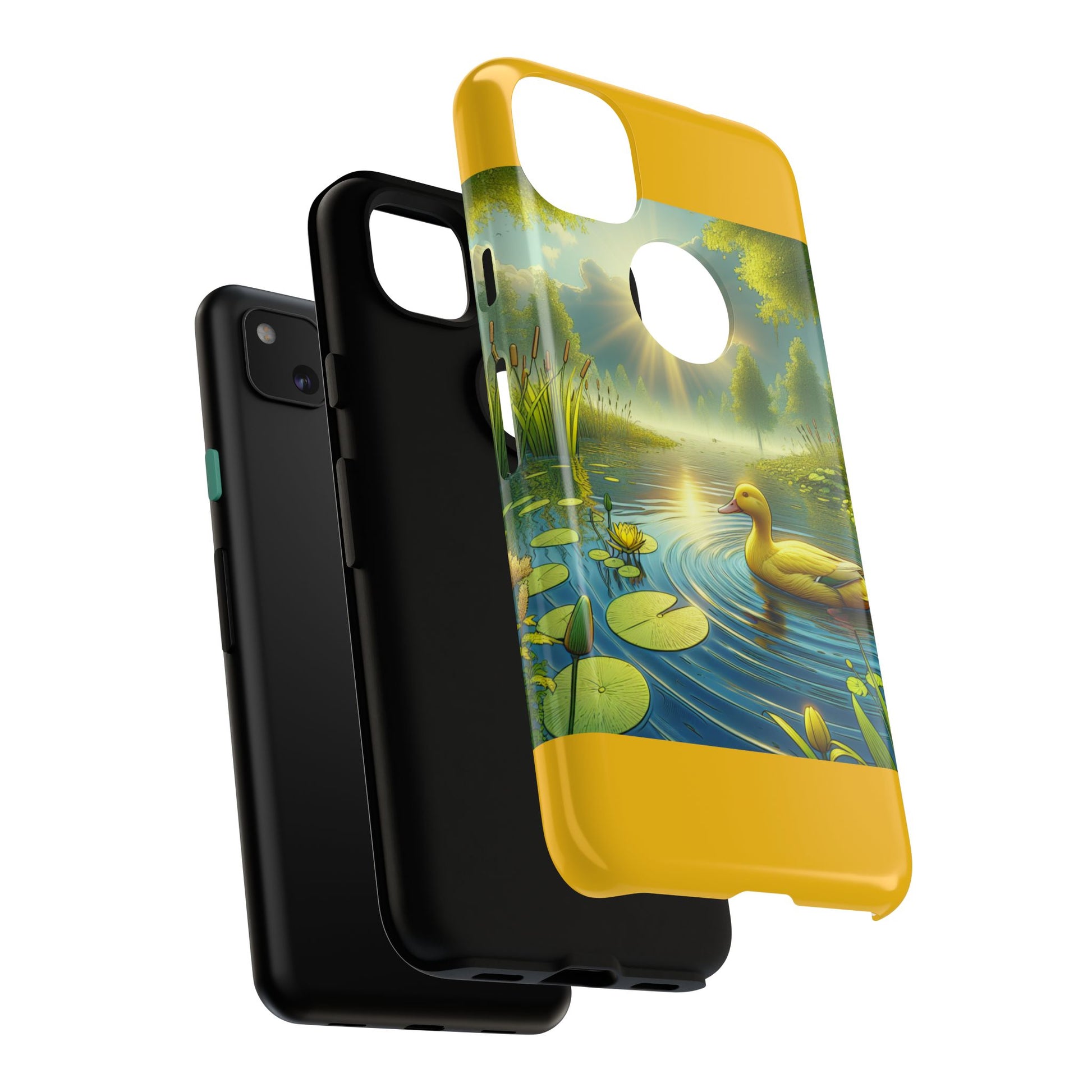 Beautiful Duck Pond Phone Case, Nature Lover Gift, Tough Case, Springtime Accessory, Eco-Friendly Phone Cover, Vibrant Artwork