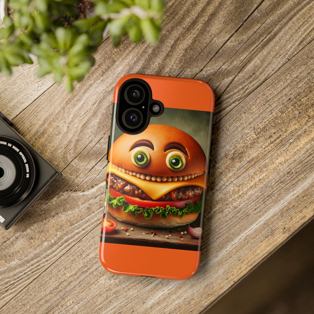 Funny Hamburger iPhone Case, Cute Fast Food Phone Cover, Quirky Foodie Gift, Unique Burger Design, Fun Phone Accessories, Holiday Gift Idea