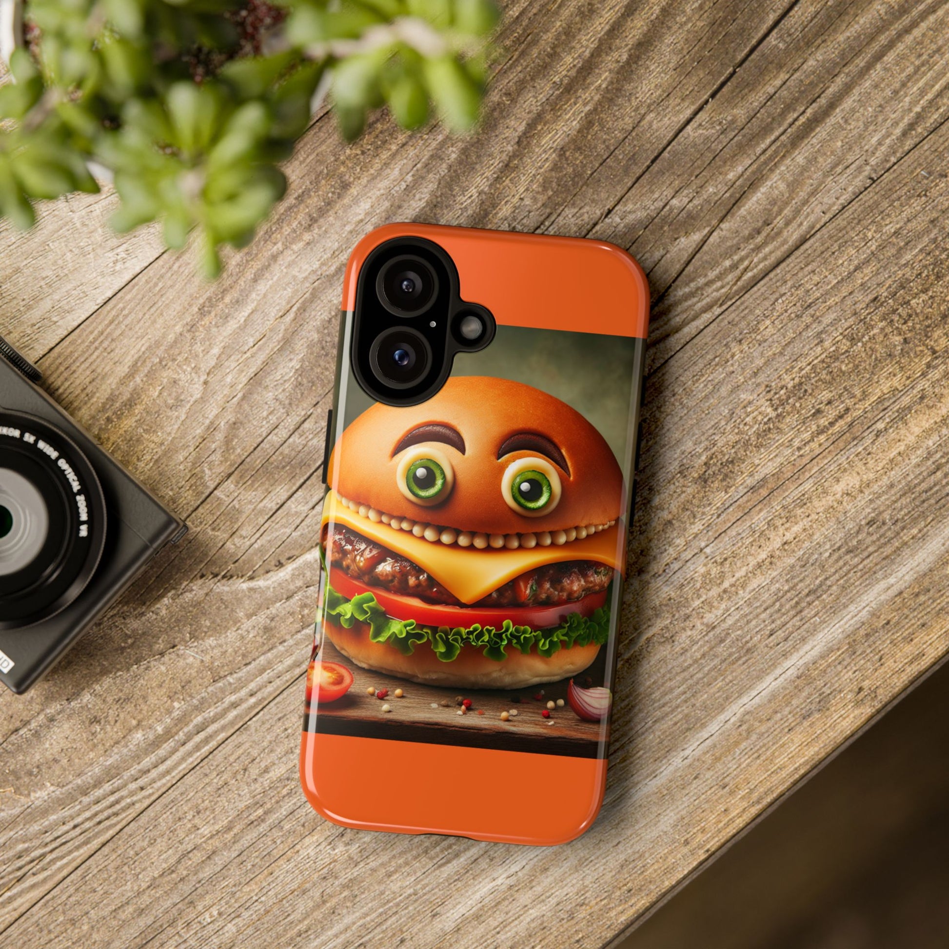 Funny Hamburger iPhone Case, Cute Fast Food Phone Cover, Quirky Foodie Gift, Unique Burger Design, Fun Phone Accessories, Holiday Gift Idea