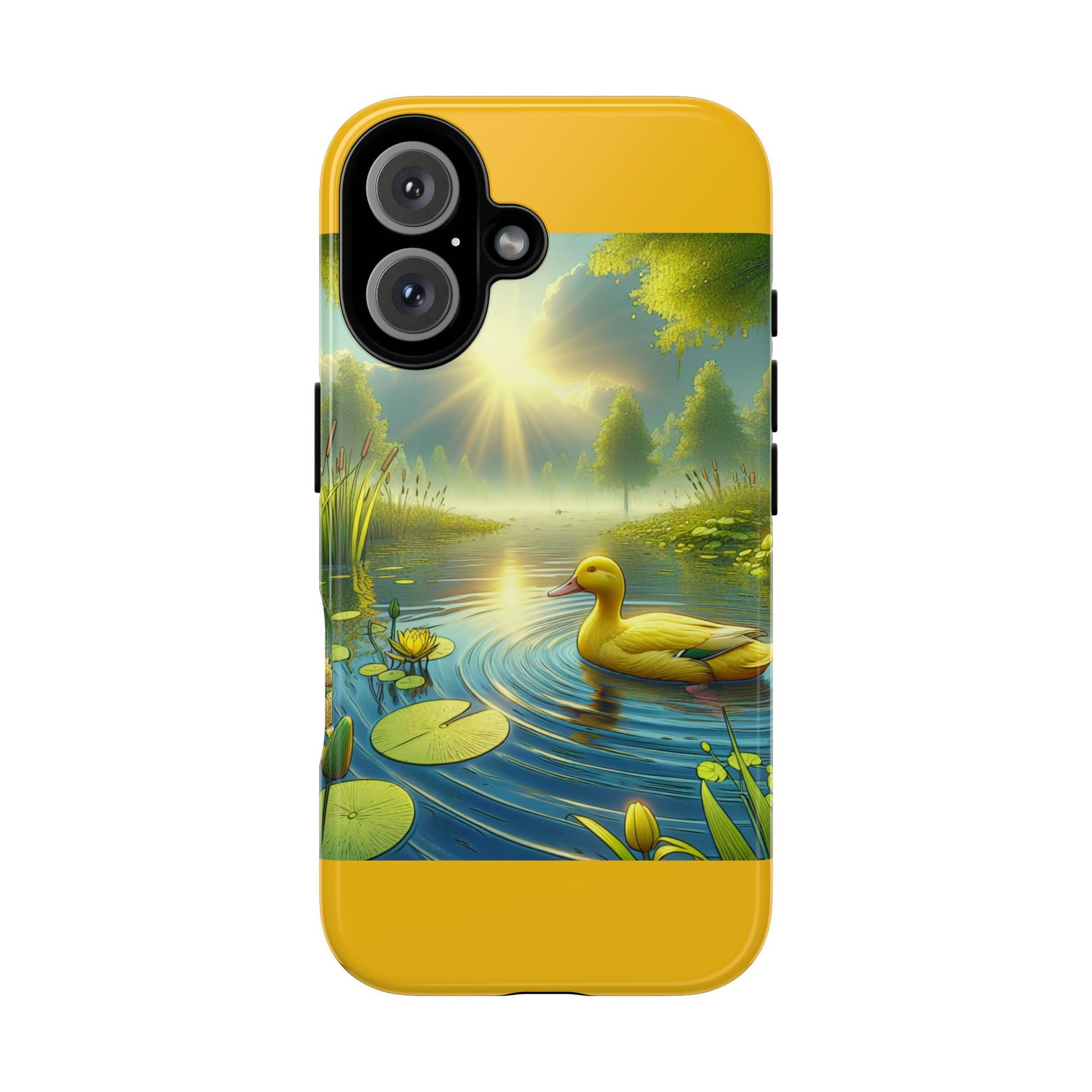 Beautiful Duck Pond Phone Case, Nature Lover Gift, Tough Case, Springtime Accessory, Eco-Friendly Phone Cover, Vibrant Artwork