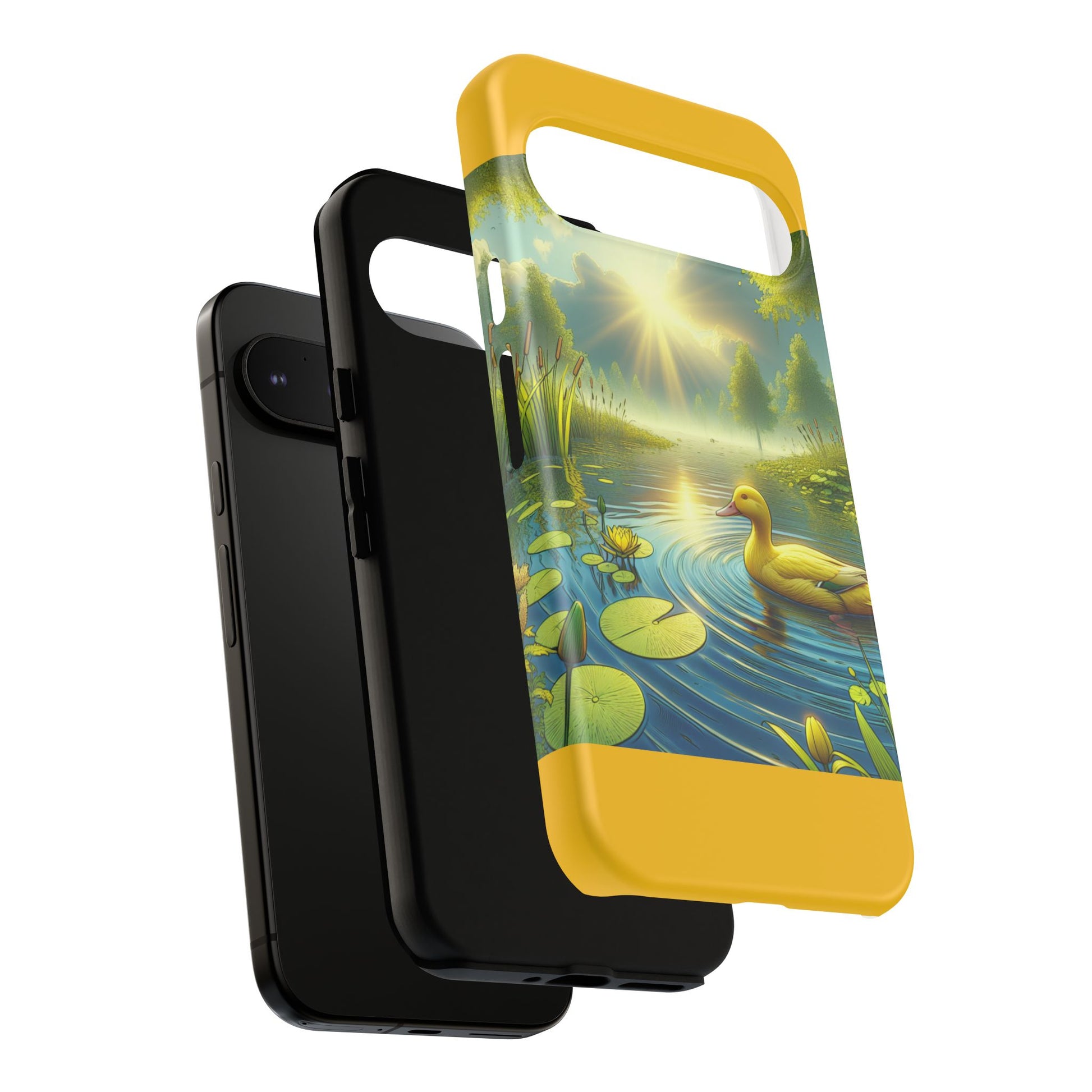 Beautiful Duck Pond Phone Case, Nature Lover Gift, Tough Case, Springtime Accessory, Eco-Friendly Phone Cover, Vibrant Artwork