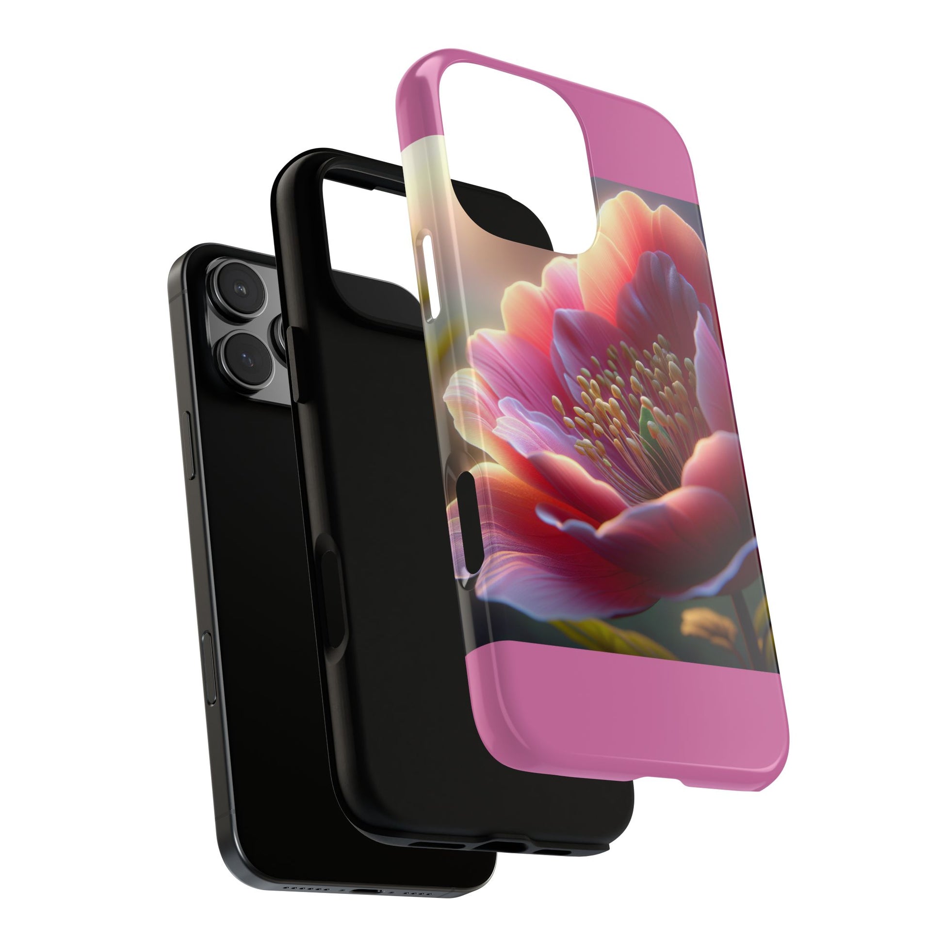 Pink Floral Phone Case, Tough Cases, Floral Design, Phone Accessory Gift, Nature Inspired, Trendy Tech Case