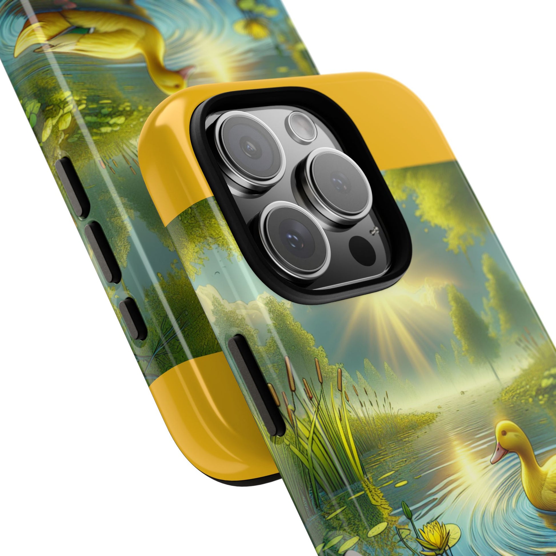 Beautiful Duck Pond Phone Case, Nature Lover Gift, Tough Case, Springtime Accessory, Eco-Friendly Phone Cover, Vibrant Artwork