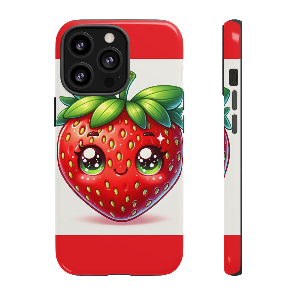 Cute Strawberry iPhone Case, Tough Phone Cases, Stylish Accessories, Fun Design for Kids and Adults, Perfect Gift for All Occasions